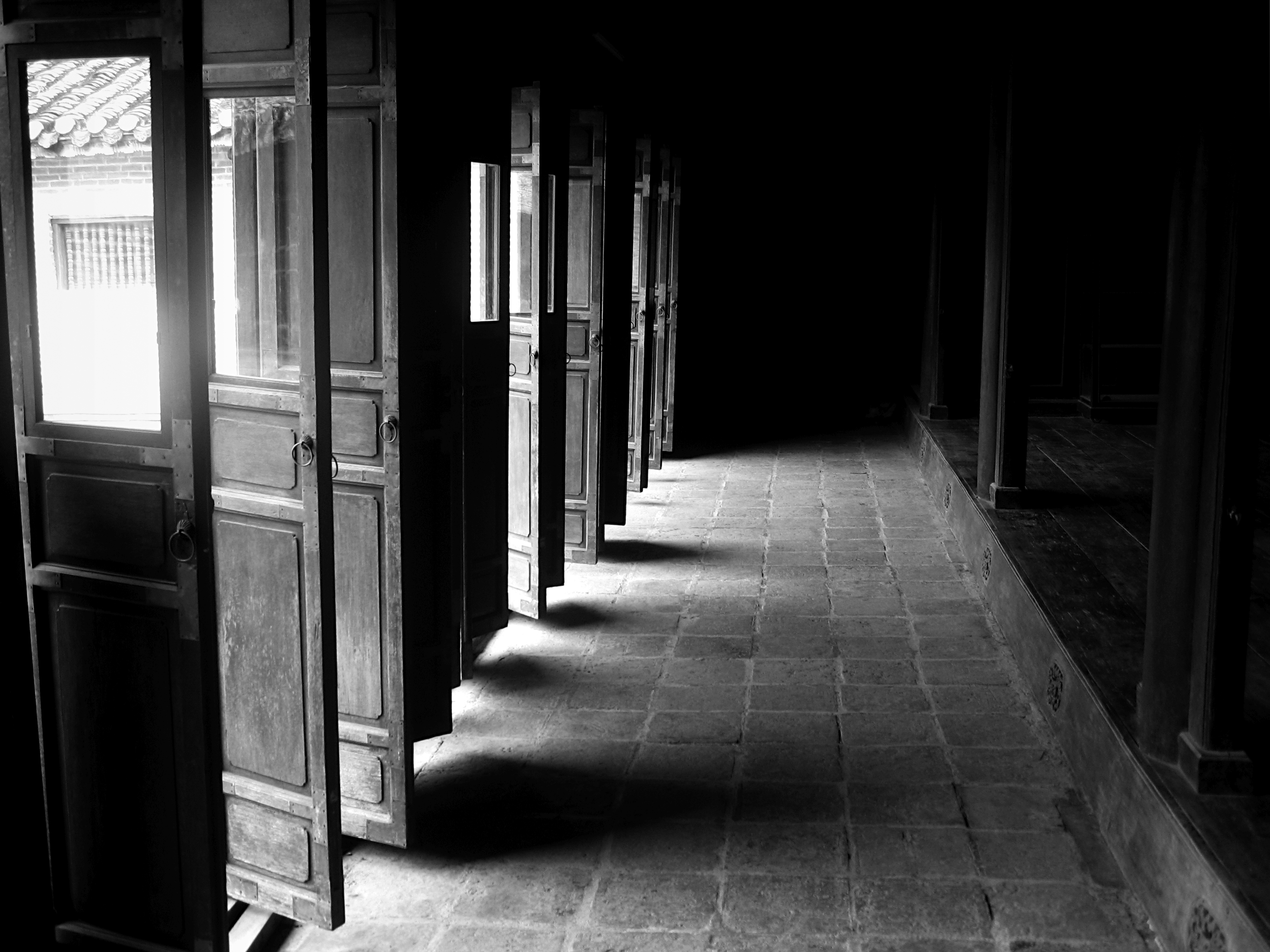 Gates of Thoa Huan PalaceHue, Vietnam, 2008photography, bw, single
