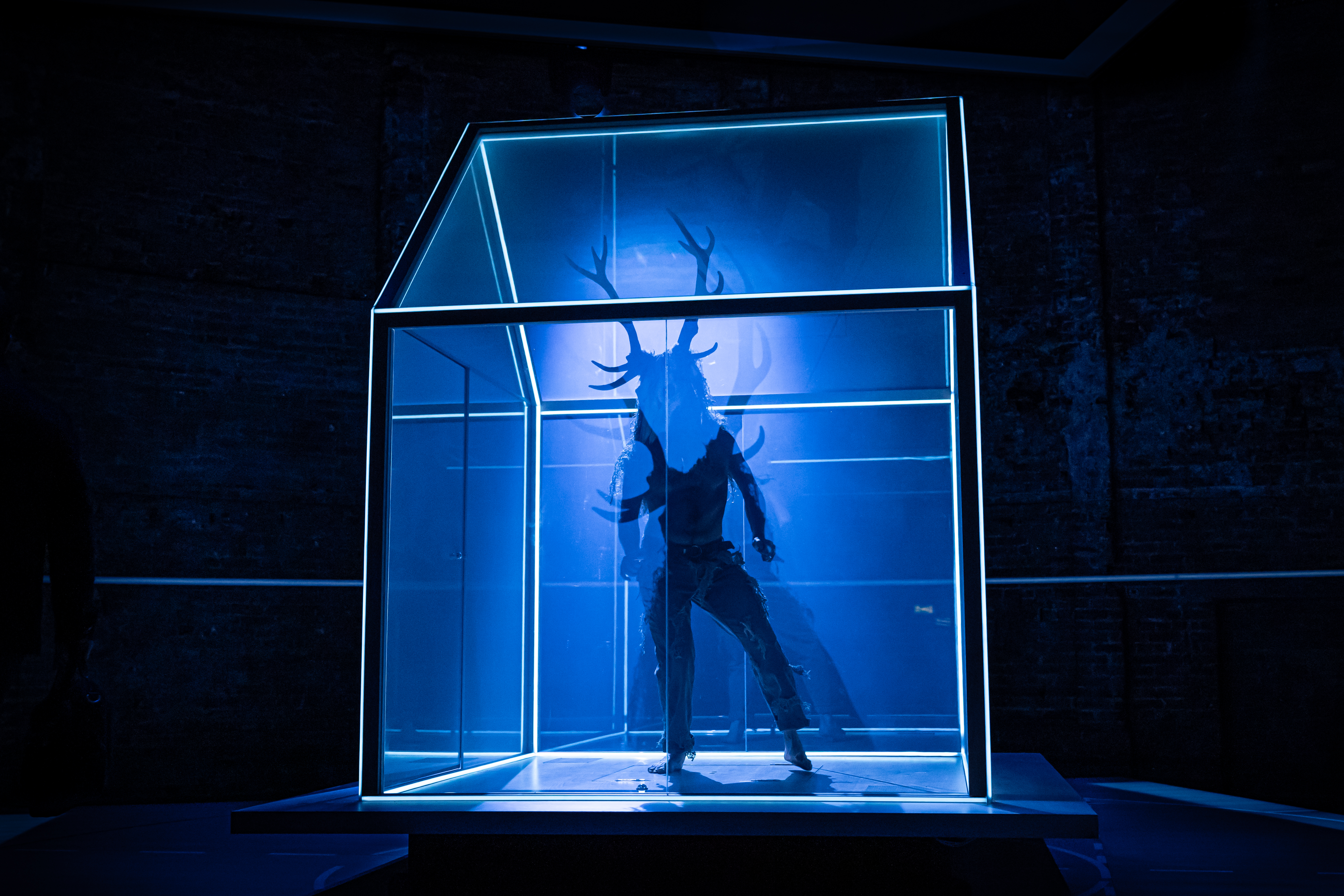 The Hunt, Jethro Skinner, Almeida Theatre, Photograph by Marc Brenner