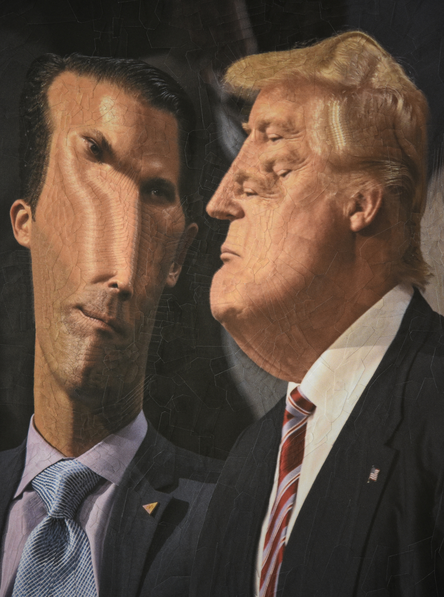 Trump and Trump Jr for The New Republic with Design Director Lindsay Ballant, 2020,  11.5 x 16.5 inches