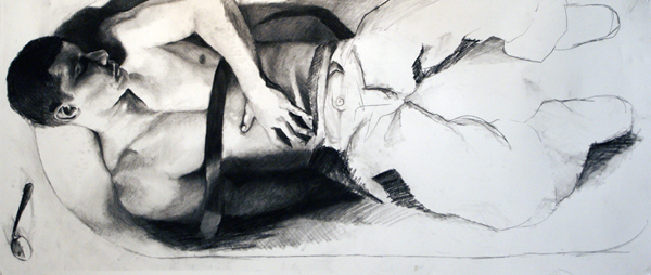 Harry, Charcoal on paper, 48"x24