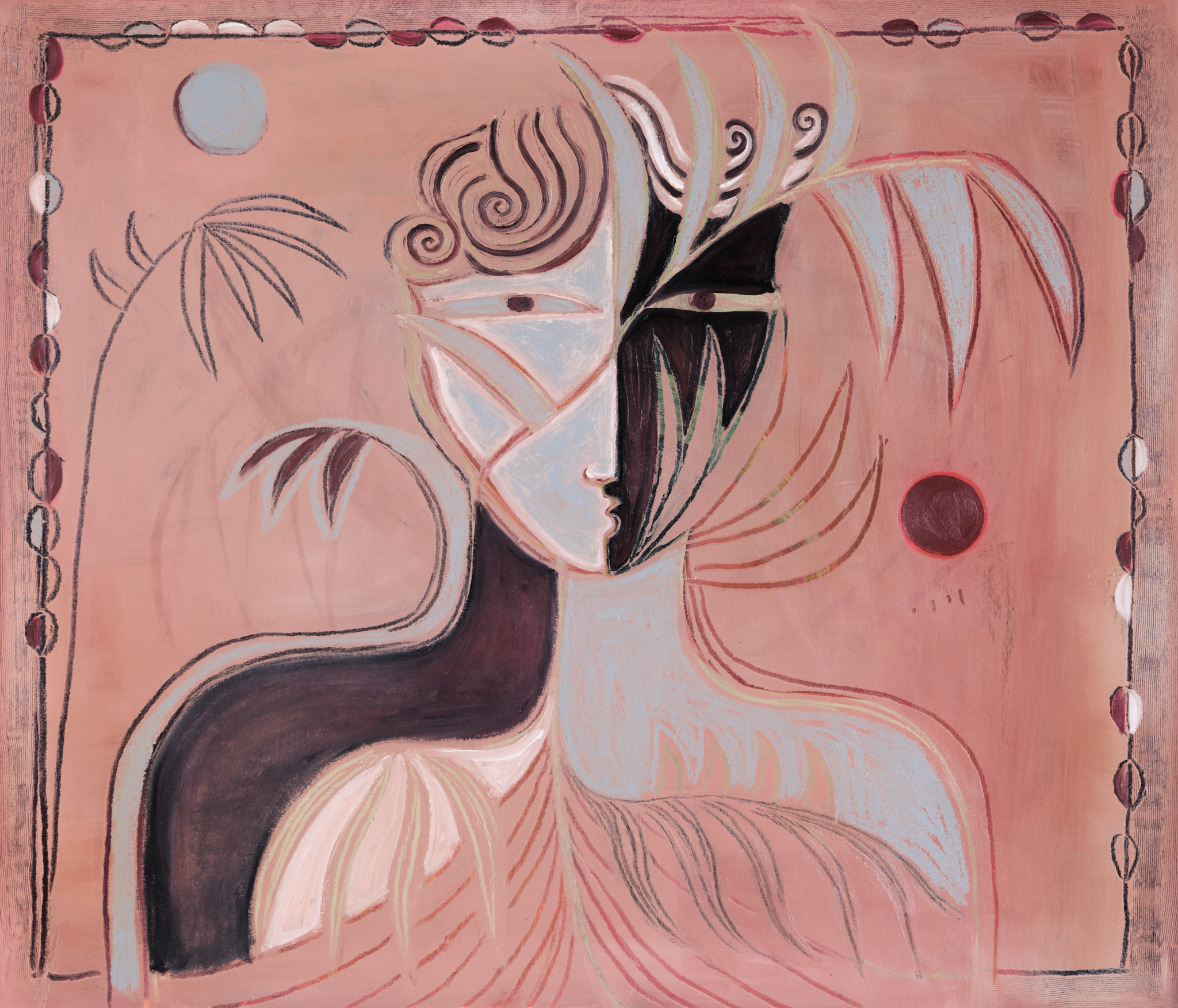 Portrait 1, 2024. Oil & oil stick on canvas 