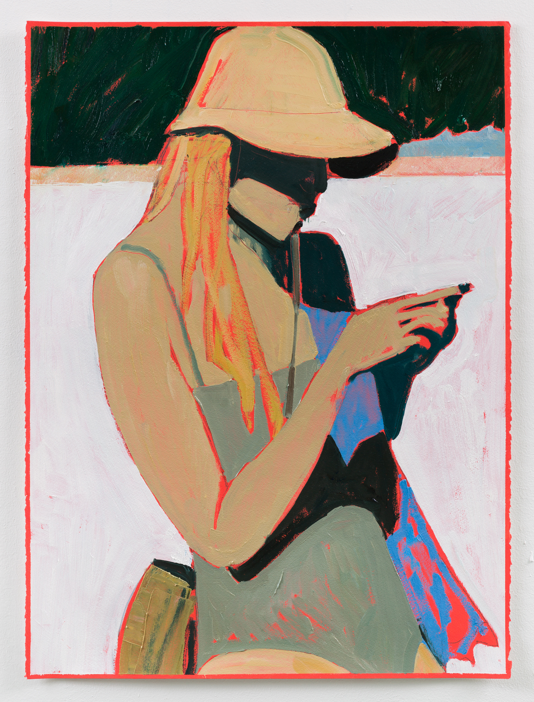 "Wall" oil on paper, 30 x 22 in., 2023