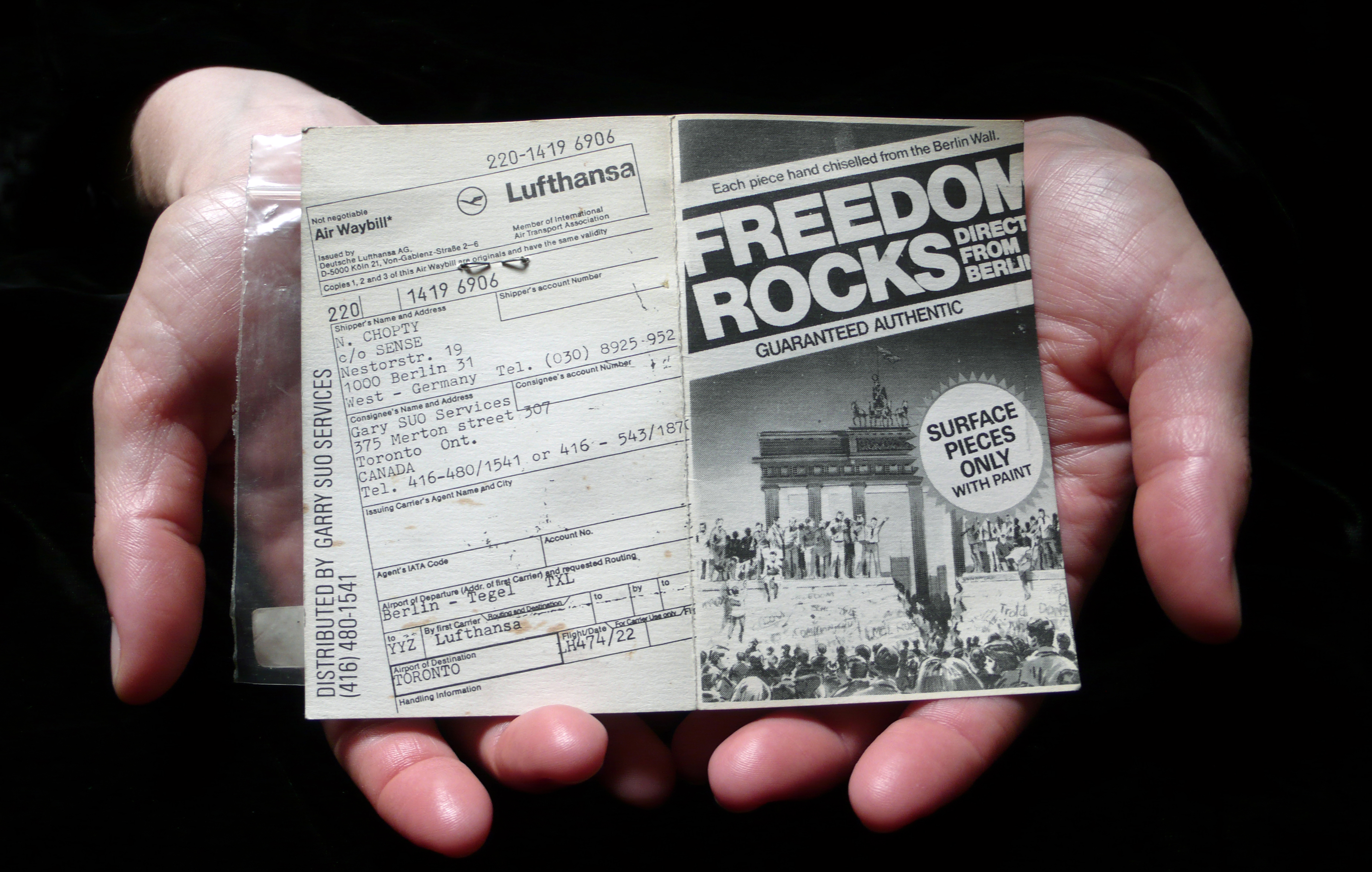 Freedom Rocks souvenir, owned by Erin Clarke, Toronto, 2009