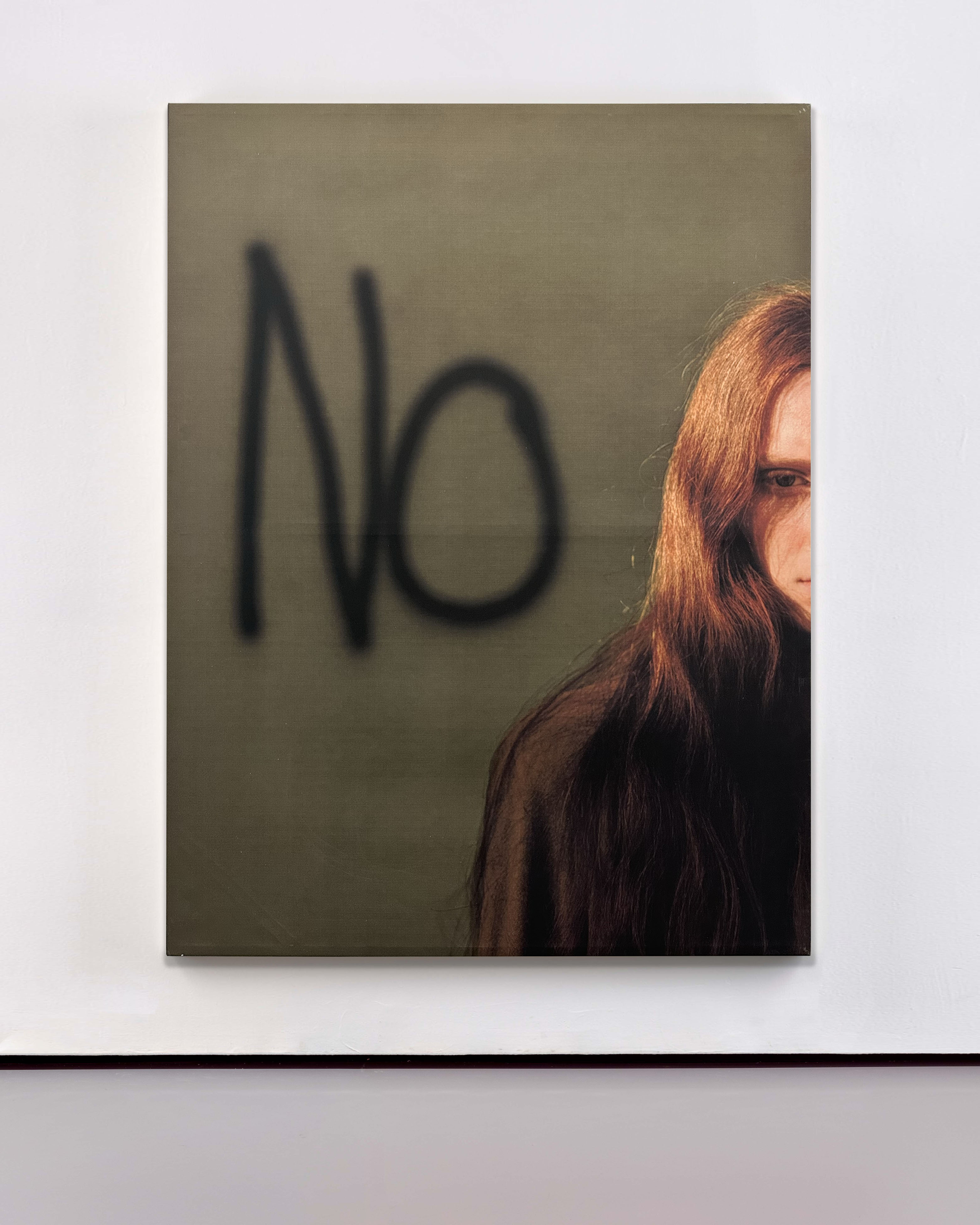 No, Milano - Latex on unprimed linen canvas 180x125x5cm