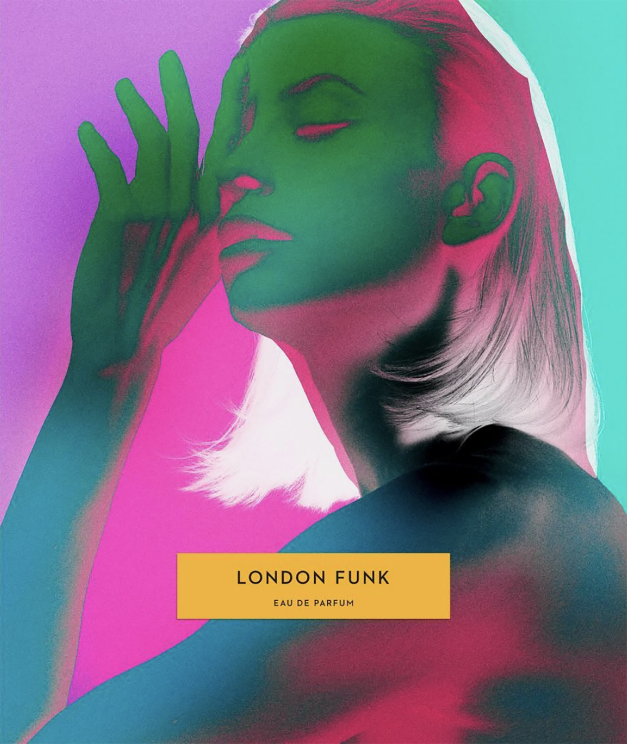 The use of vibrant colors produces a whimsical effect for Vilhelm Parfumerie's London Funk Fragrance shot by Still Life Photographer Martin Vallin