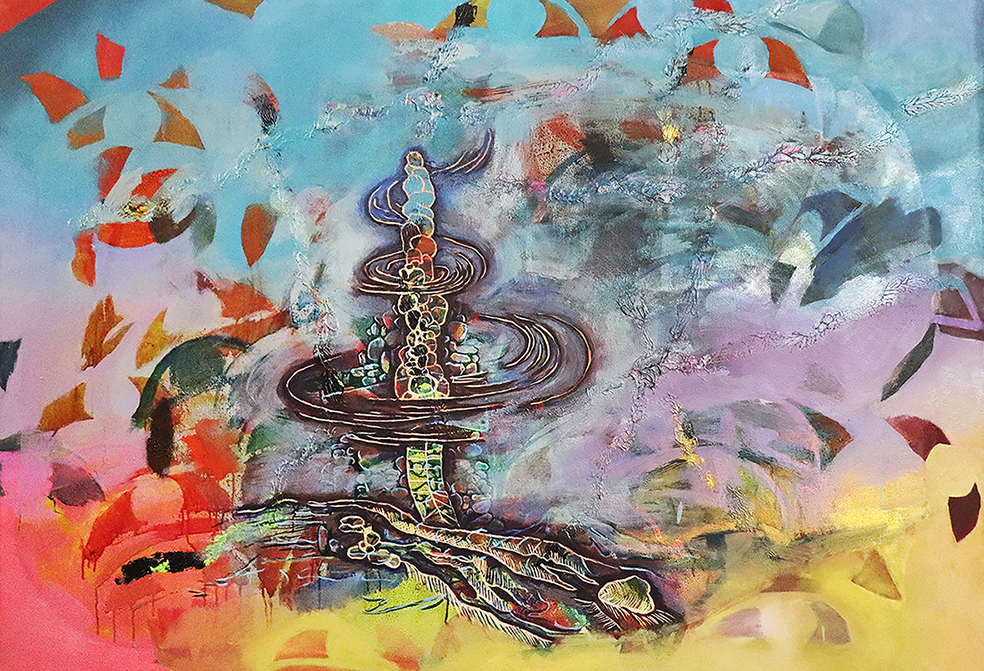 What are you looking for_Oil, Oilstick, Watercolor on Linen _112.1x162.2cm_2024