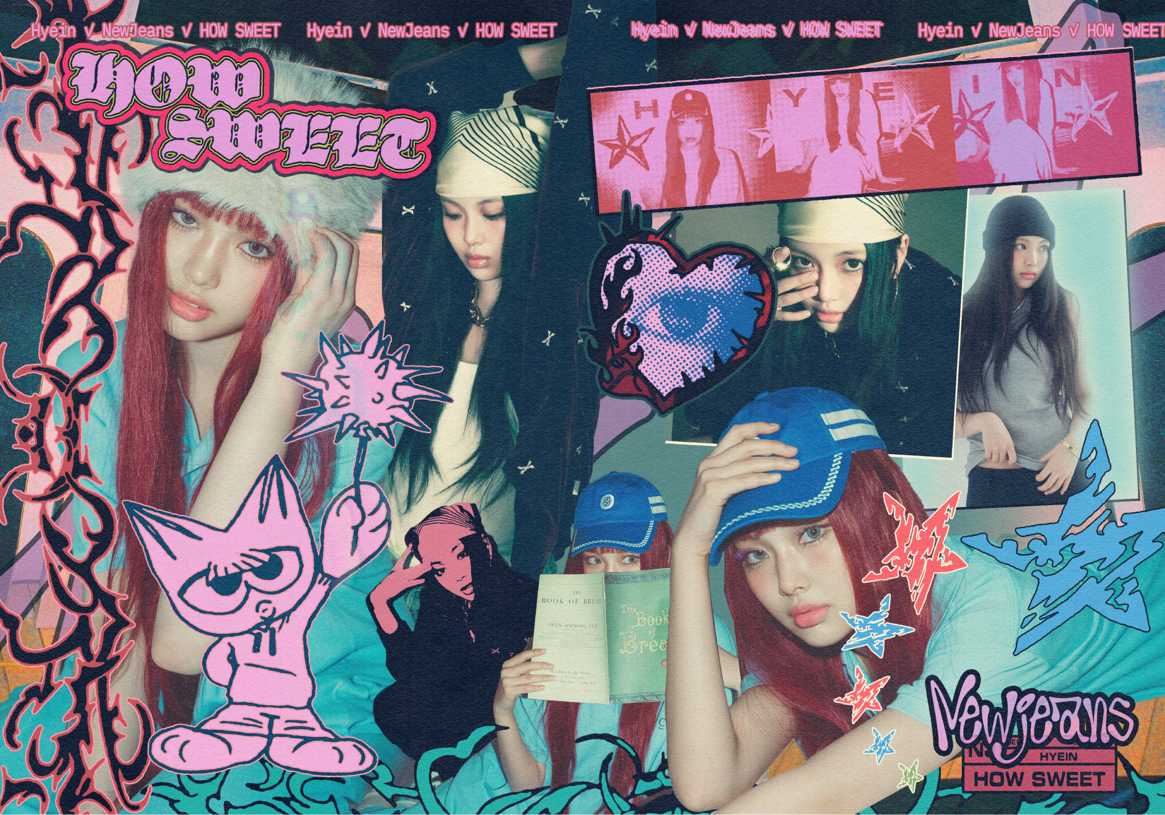 NewJeans 'HOW SWEET' Album Character, Illust, Logo Design