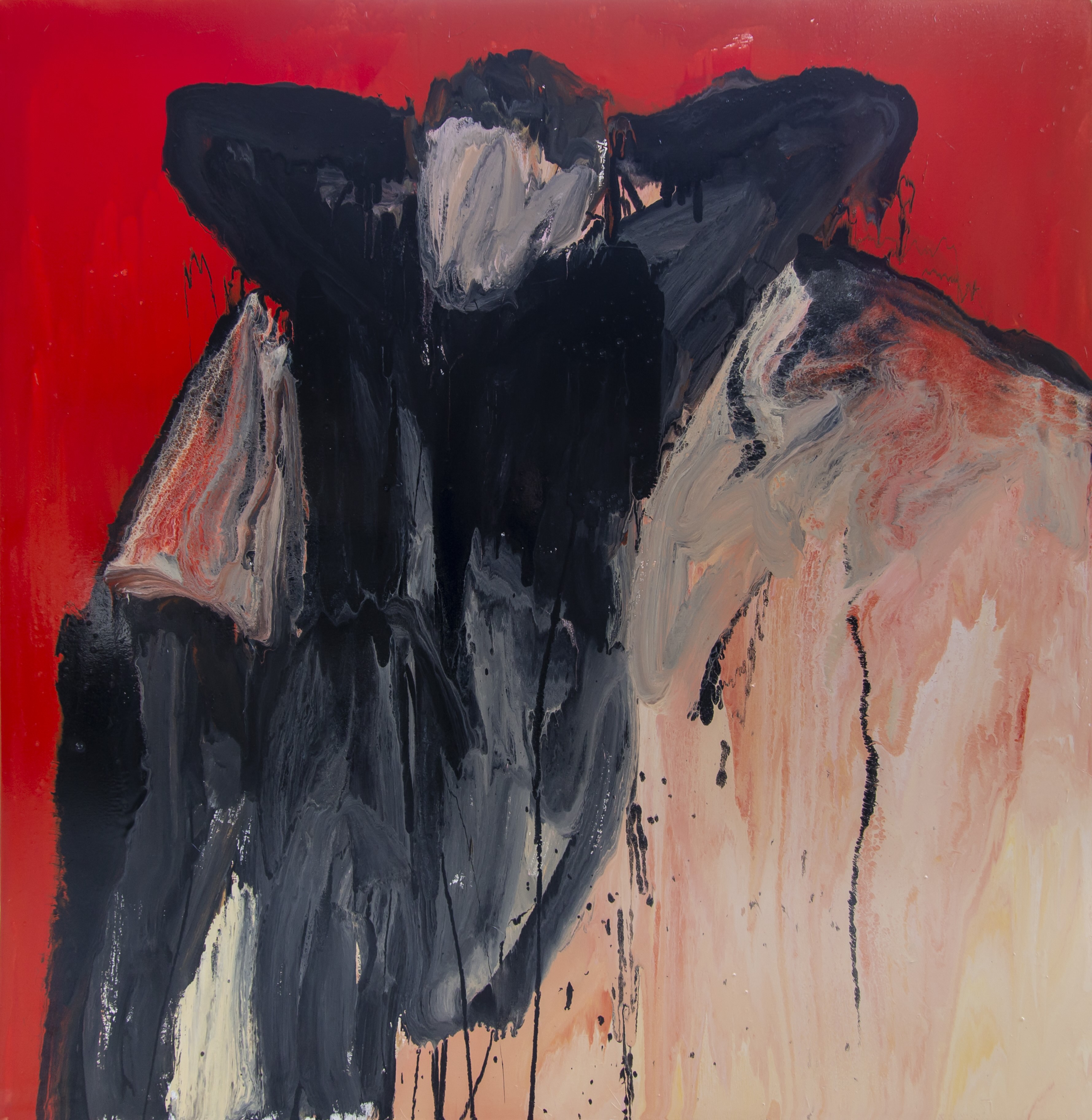 Slay, 2025, enamel paint on canvas, 152 x 152 cm
