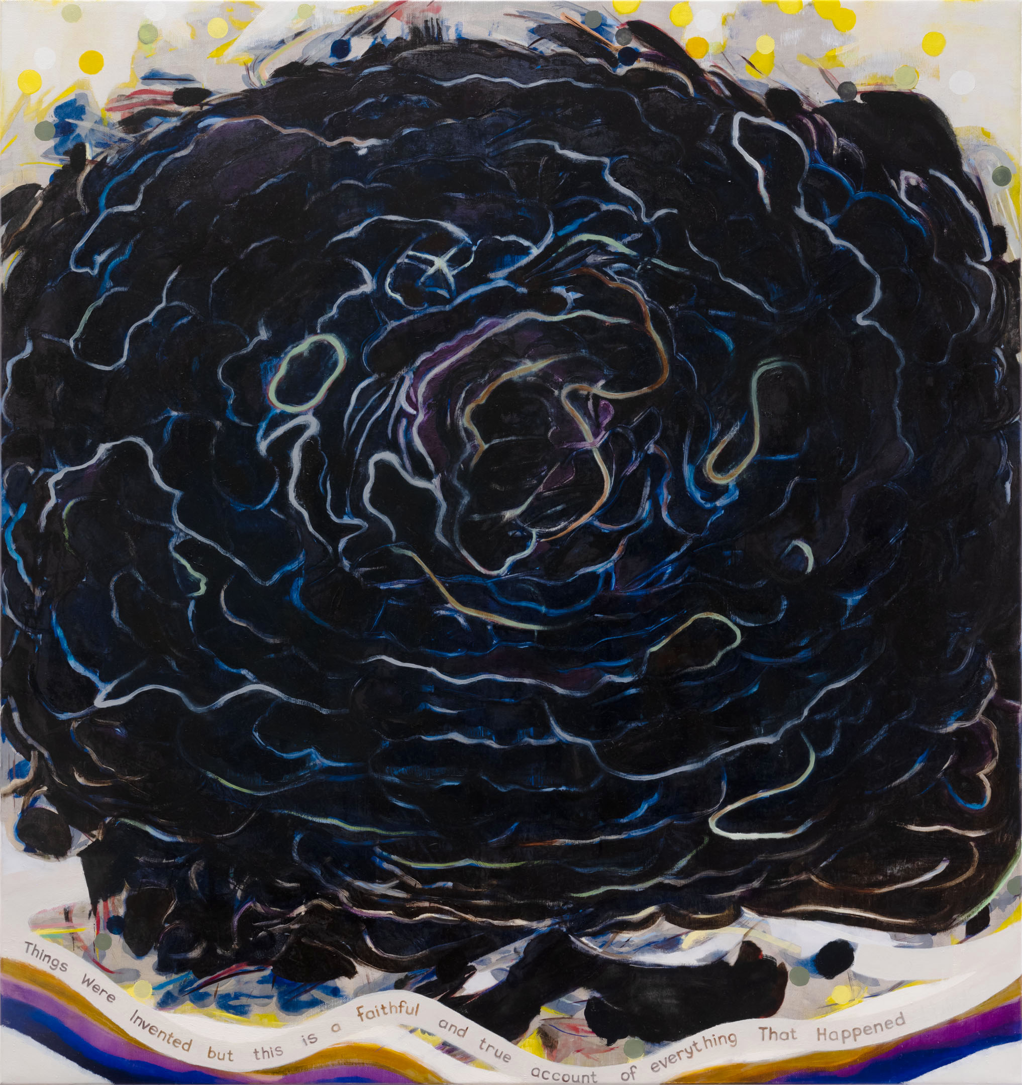 Things were Invented but this is a Faithful and true account of everything That Happened, 2023. Oil on linen, 150 x 141cm.