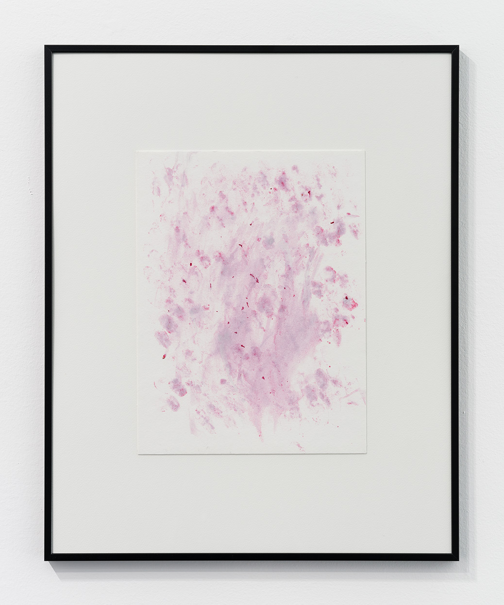 Redcurrant Blood, 2023, redcurrant pigment on paper, 20 x 16 in. (50.8 x 40.6 cm.) 