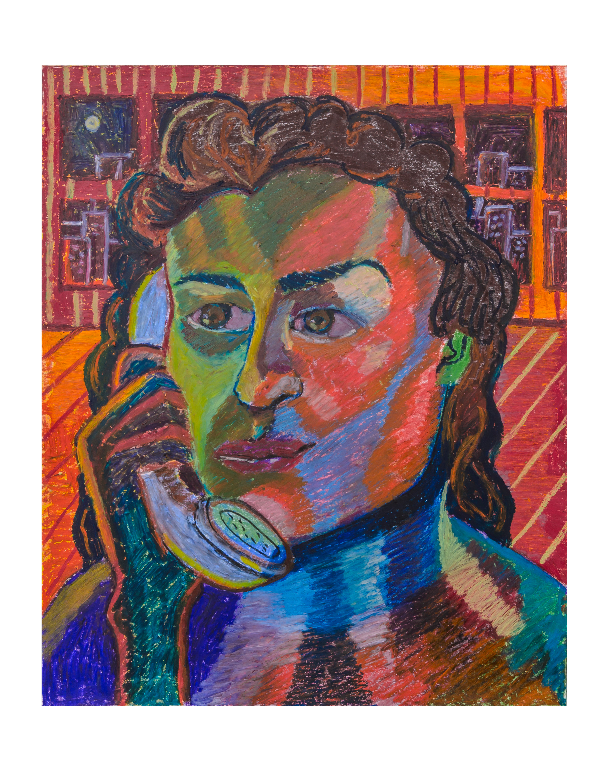 `Miranda Says "Mhmm" // Oil pastel on paper // 11 x 17 inches // $950.00