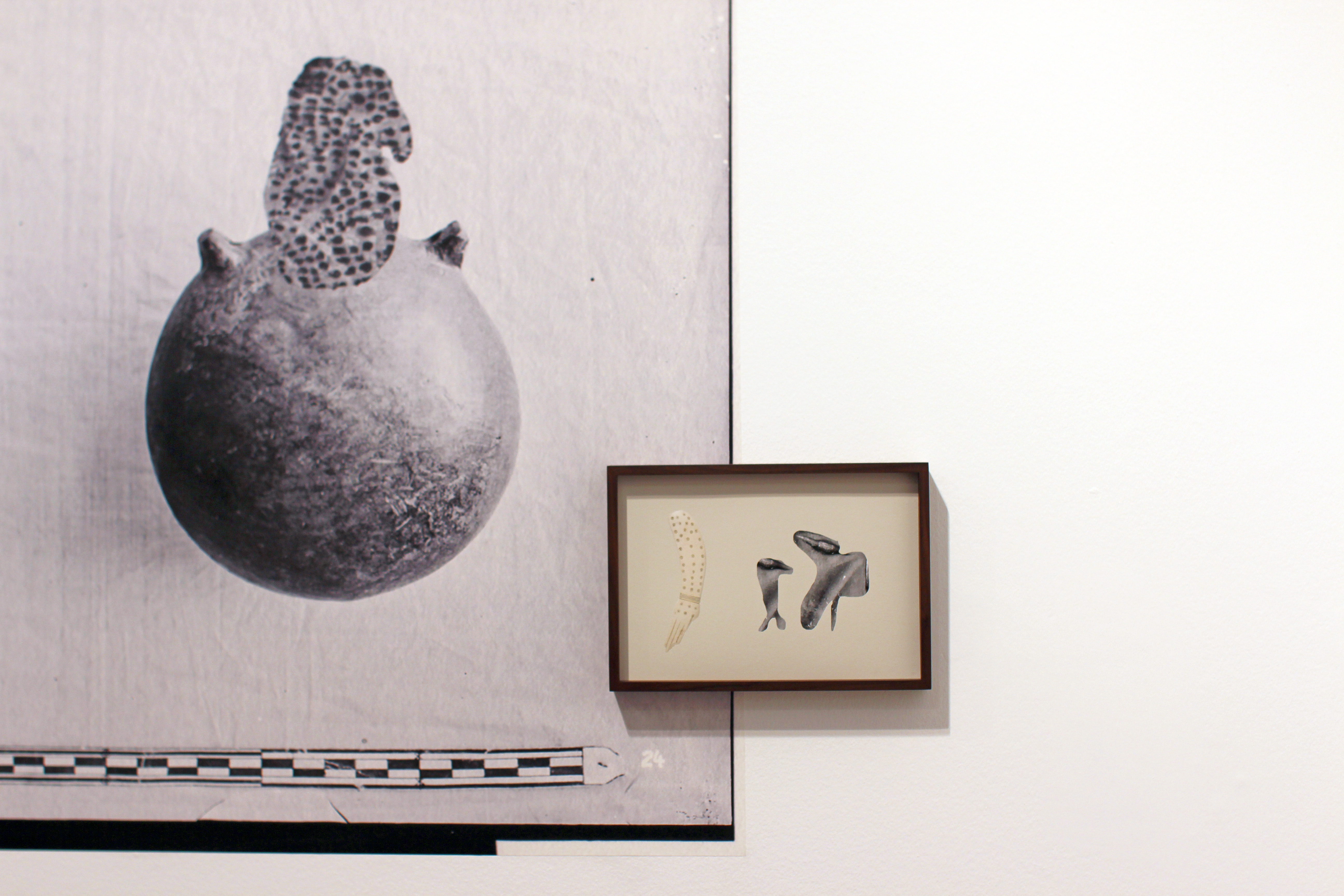 120cm wide vinyl print, 28x19cm Archival Inkjet print, walnut wood frame with museum glass