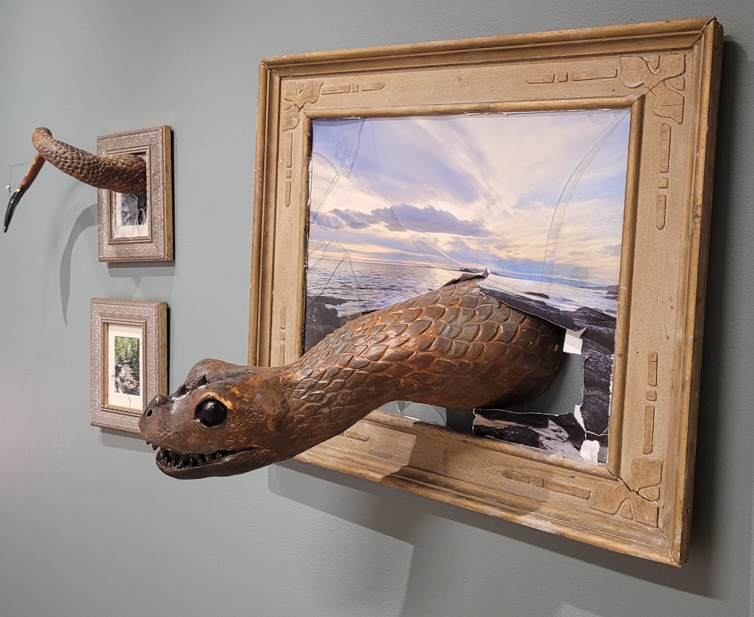 Breaking ThroughCeramic, pictures frames, fountain, 2023