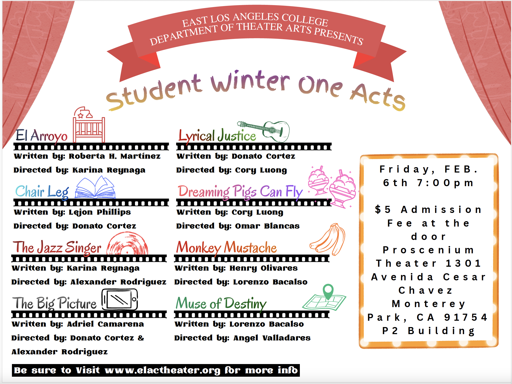 Poster advertising the Student Winter One Acts