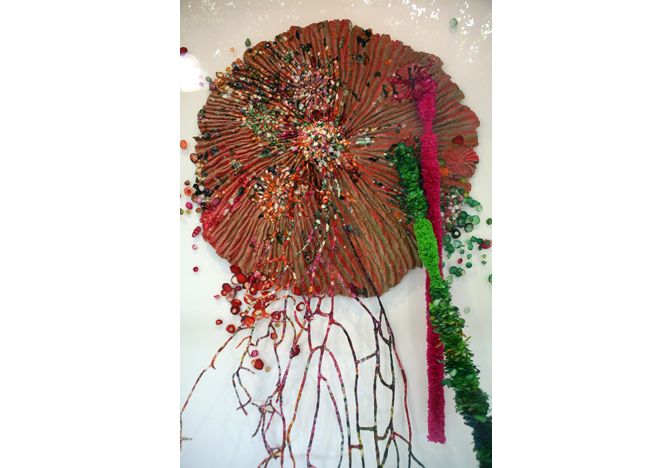 The installation view of 'Left Over Wreath' at NCCA, Darwin. Photography by Fiona Morrison.