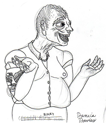 This poor character's nipples are either showing through or on top of his shirt because I fell asleep while drawing his outlines.