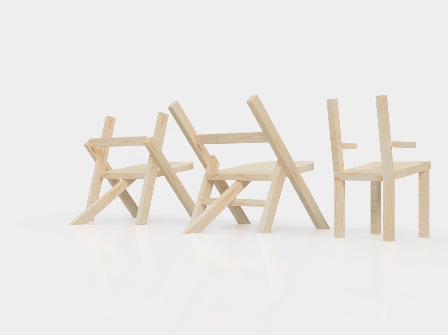 Chair ideas built and rendered in Fusion 360