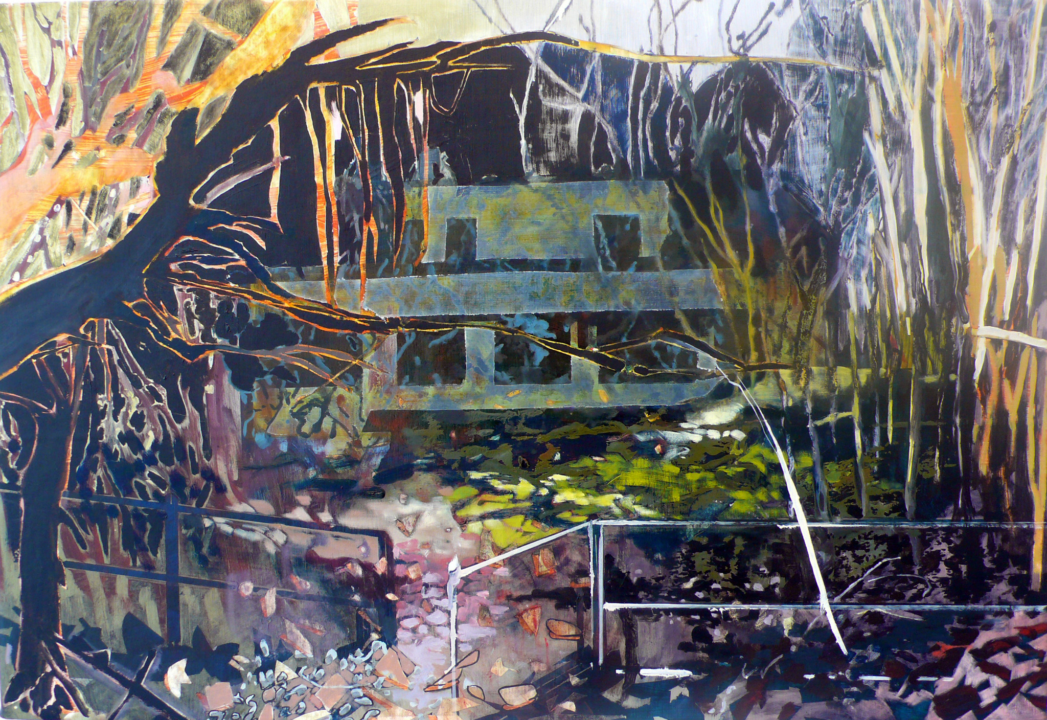 Admiral's Row III, Acrylic and Oil on canvas, 25.5 x 28 2011