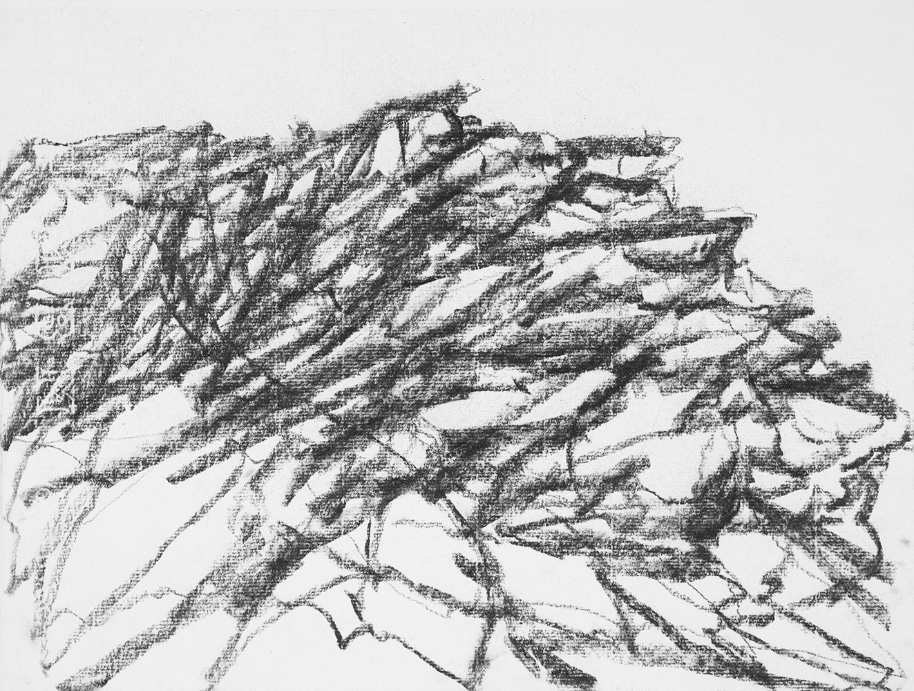 Mouvement de la roche (I)charcoal on paper25 x 32,5 cm, 2021