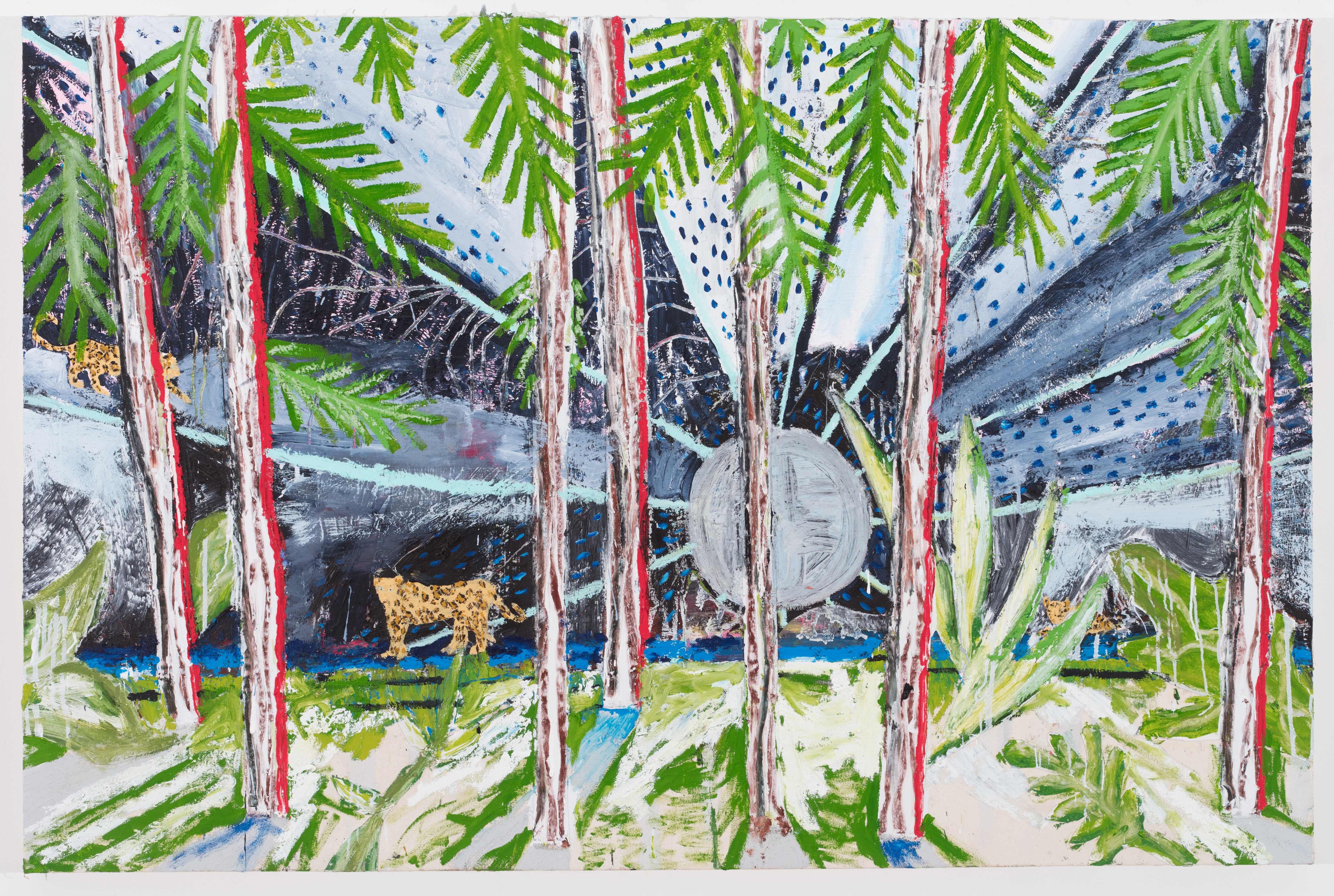 Lemon Treeoil and canvas collage on panel41"x62.5"