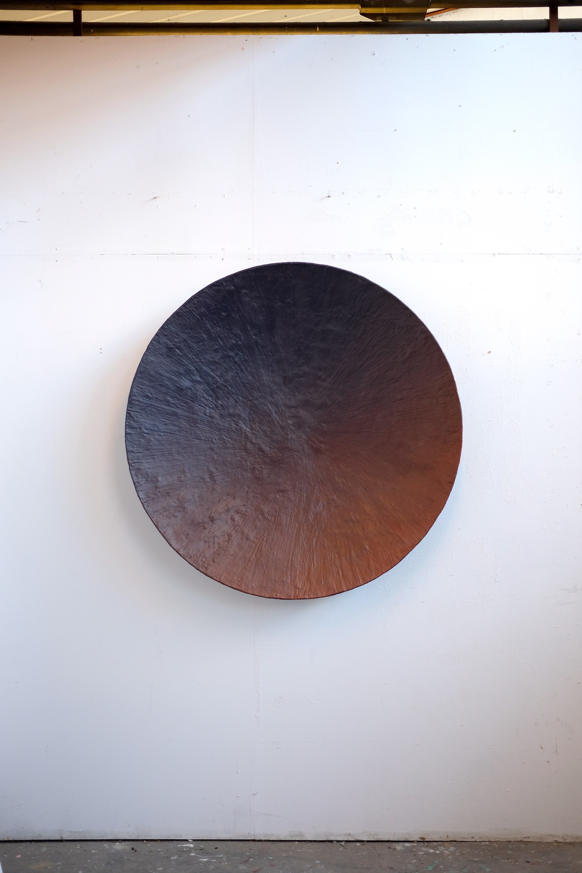 Kreuzberg, Berlin.(Out till sunup with a couple we met at a bar) About 2 am date unknown. Moulded oil paint, synthetic polymer, csm, gypsum, timber, stainless steel and aluminium. 116 x 116 x 18 cm 2020