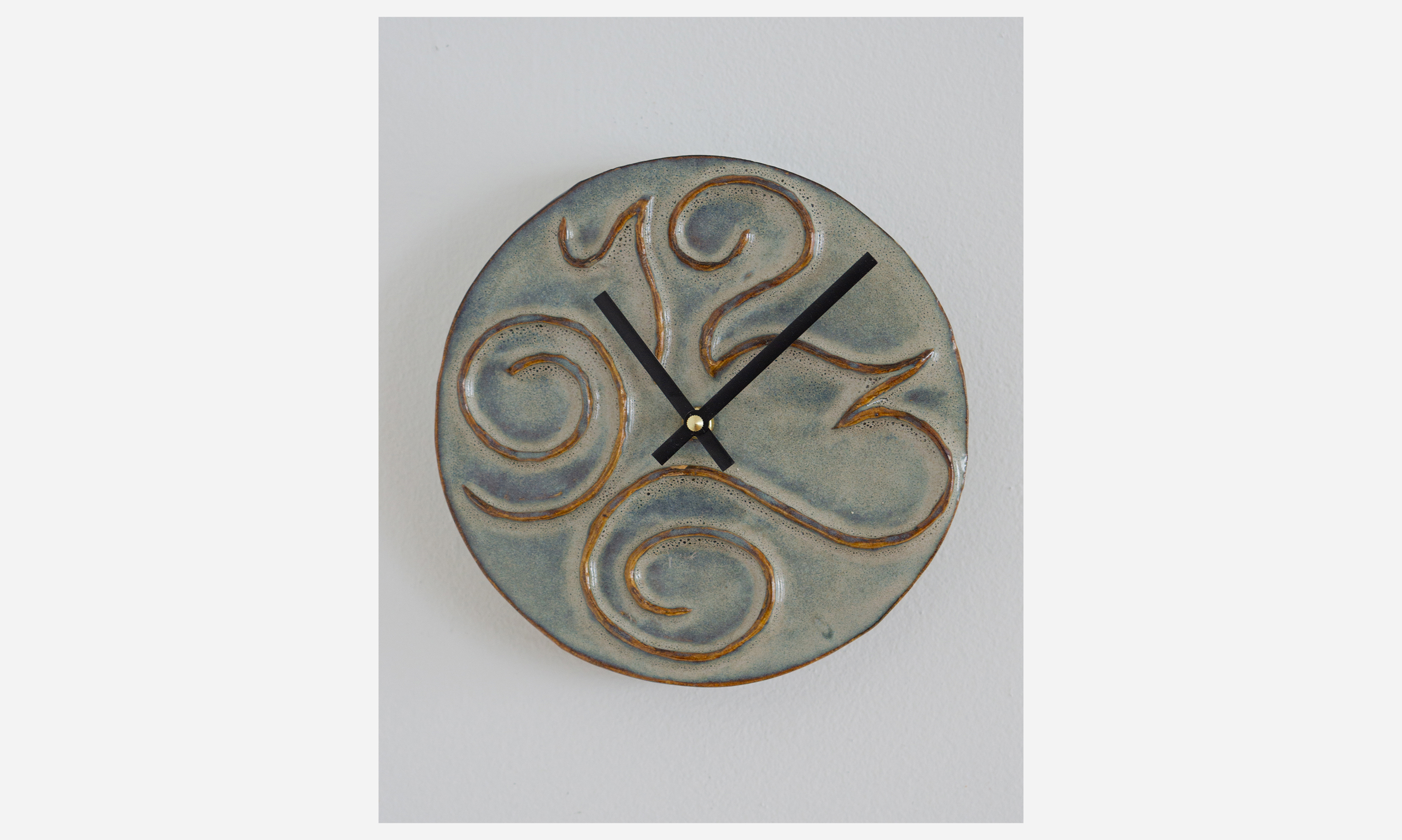 4 Numeral Clock, glazed ceramic, 7.5 x 7.5 x 2 inches, 2024