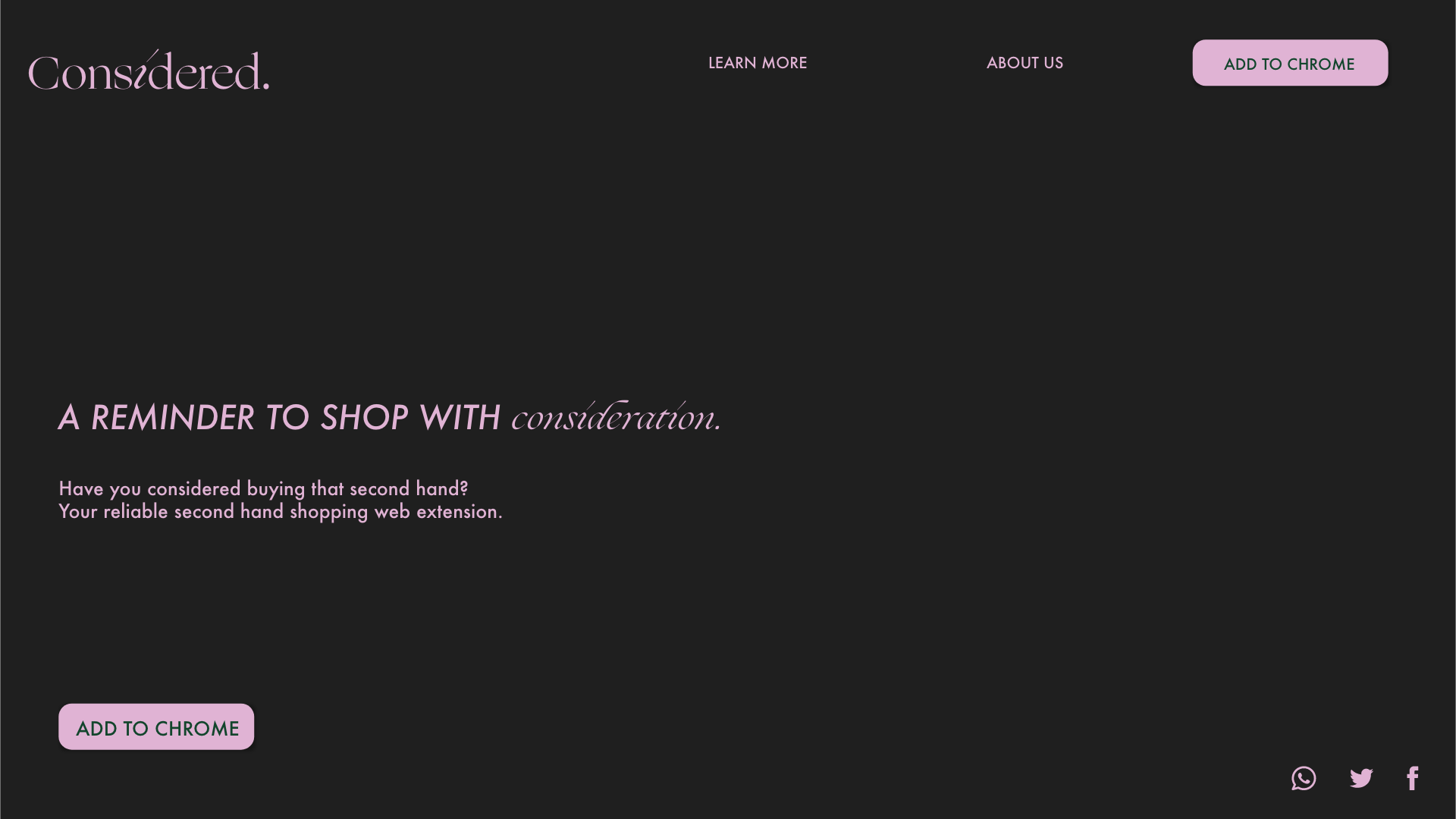 CONSIDERED HOME PAGE