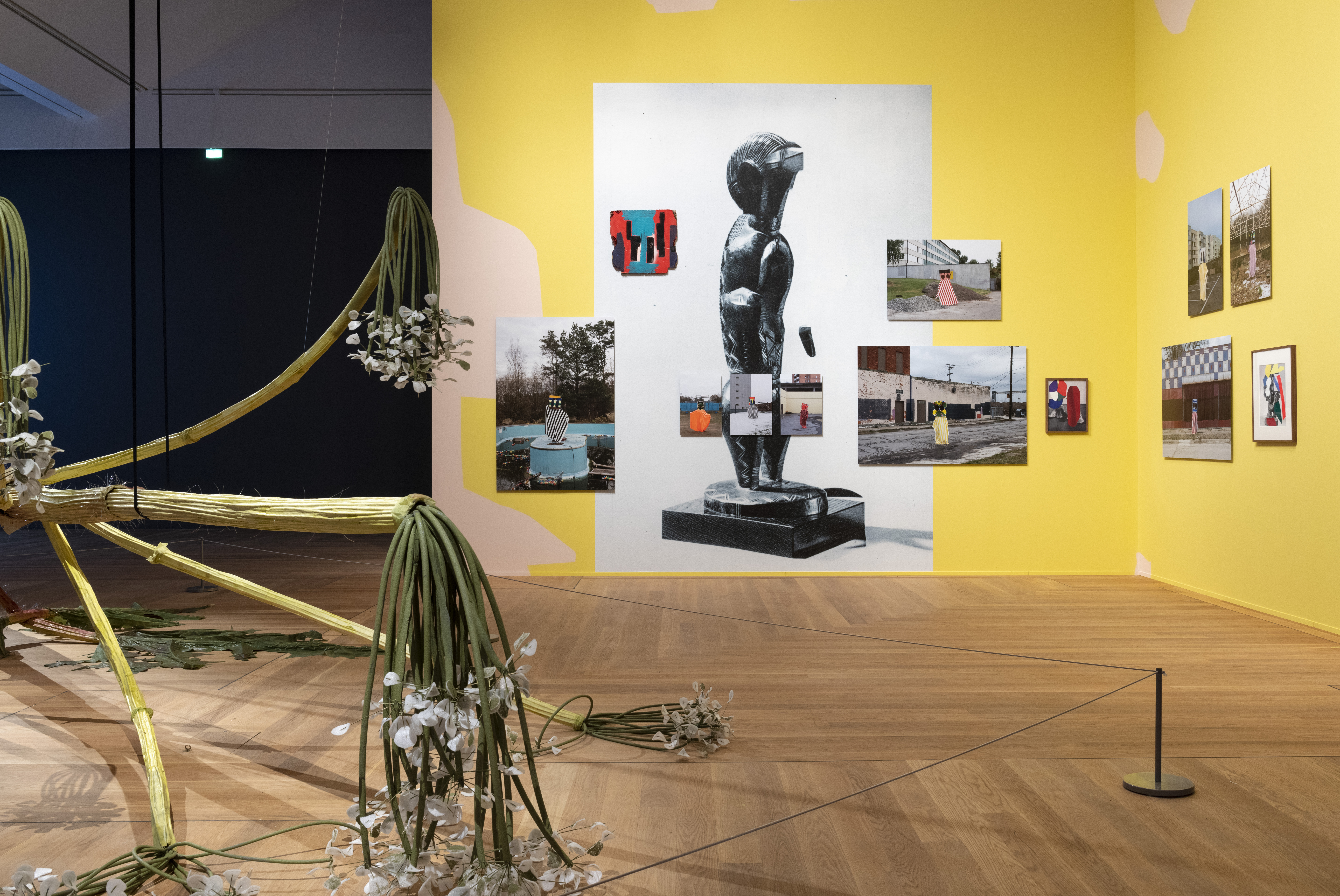 Ingela Ihrman, "The Giant Hogweed" (foreground); Eric Magassa, "Voices Below Ground" (background).