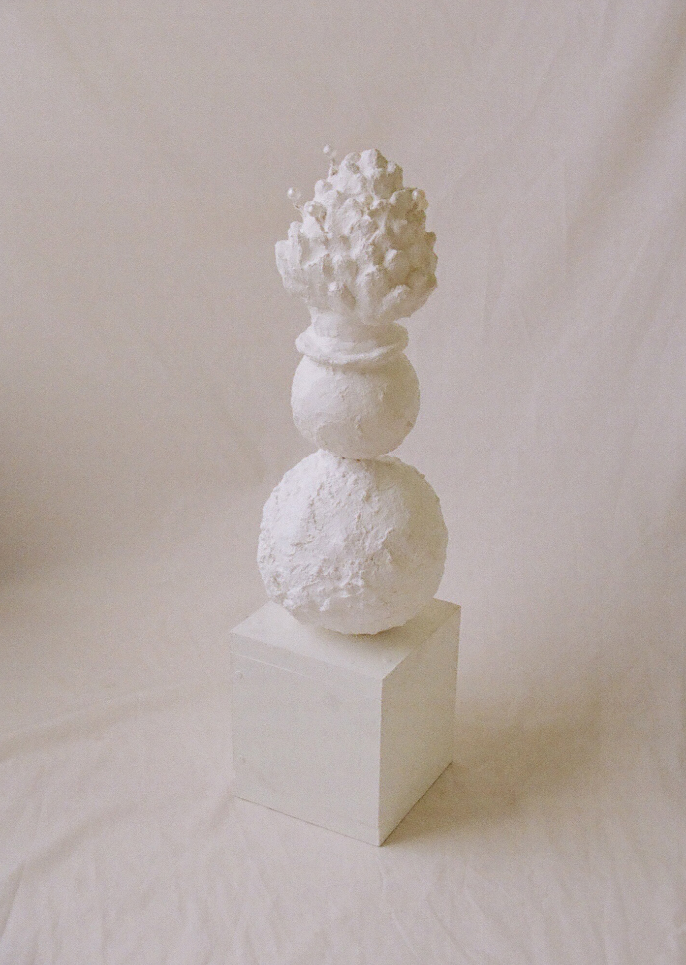 PINECONE, 2019, PLASTER, CLAY, FOAM, OIL PAINT, WIRE, PLASTIC