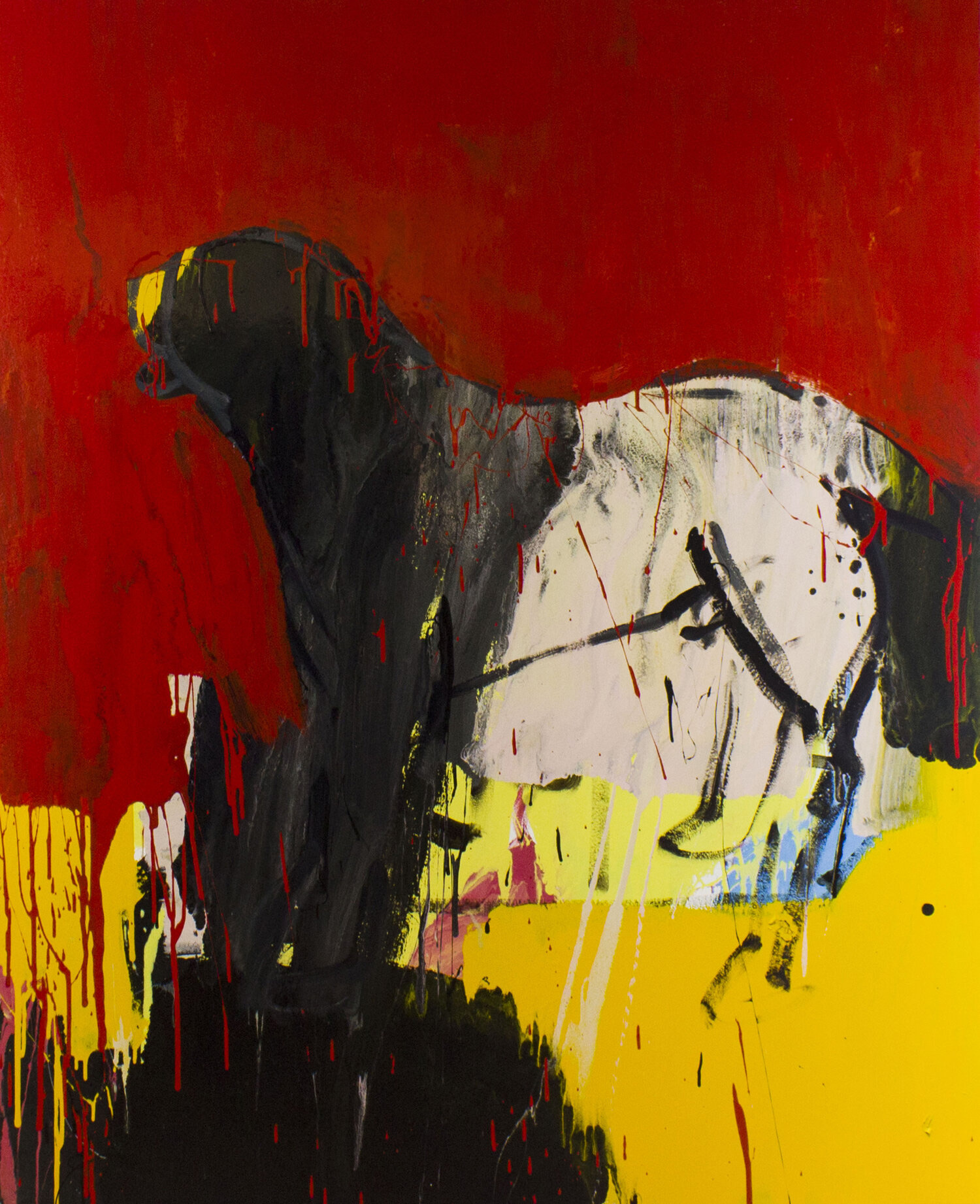 The Protector, 2018, enamel paint on canvas, 122 x 152 cm