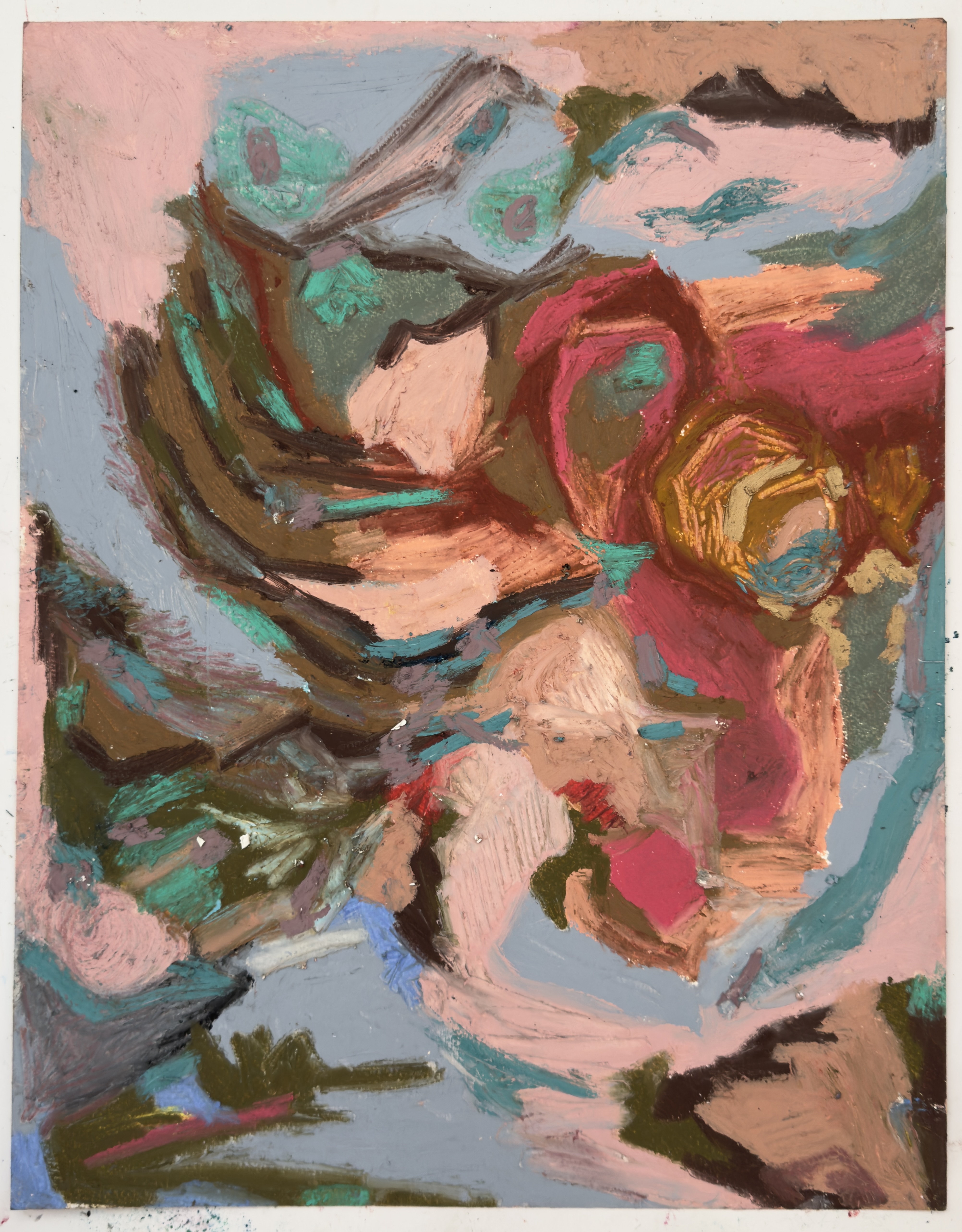 Cloudy Marshmallow Swirl, 2025, 42 x 29.7 cm, oil pastel on cartridge paper