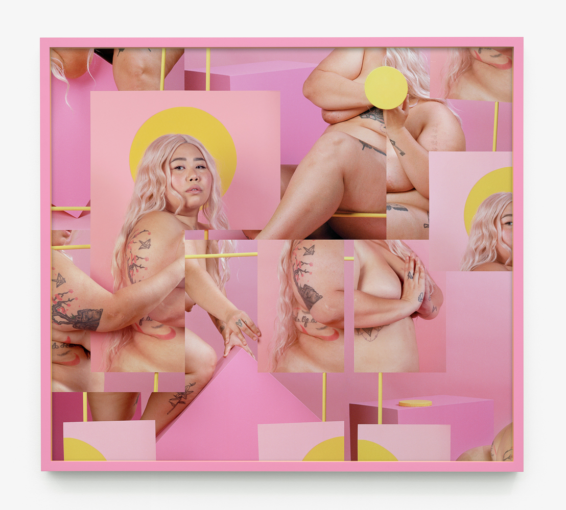 Portrait of Kaguya (After Madonna), 2019 Archival pigment print, painted frame 44.5 x 49.5 in