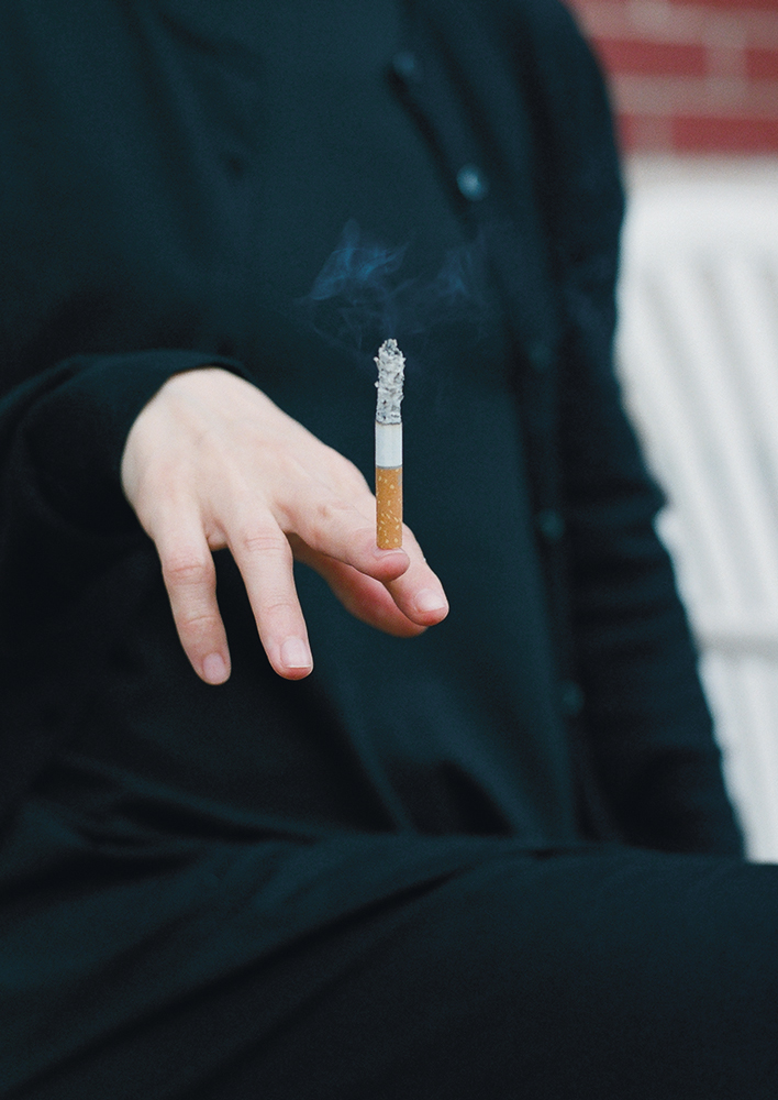 Untitled (Cigarette on Fingernail), 2019 [image 3/5]Giclée print on paper.5 photographs: 30 x 20 cm. each.