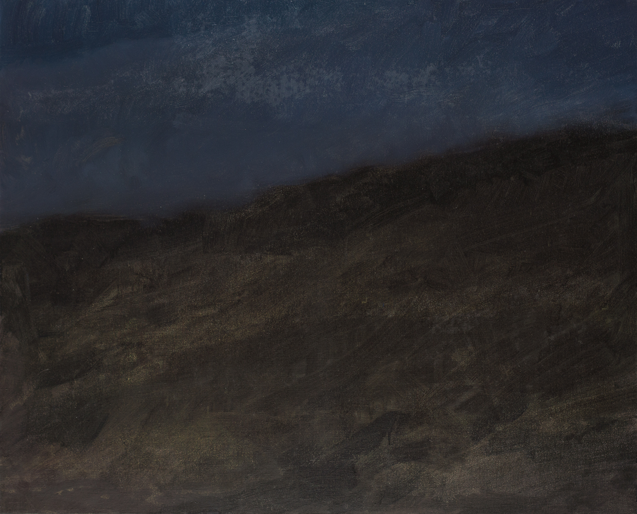 Versant, brume, nuithuile sur toile81 x 100 cm, 2023