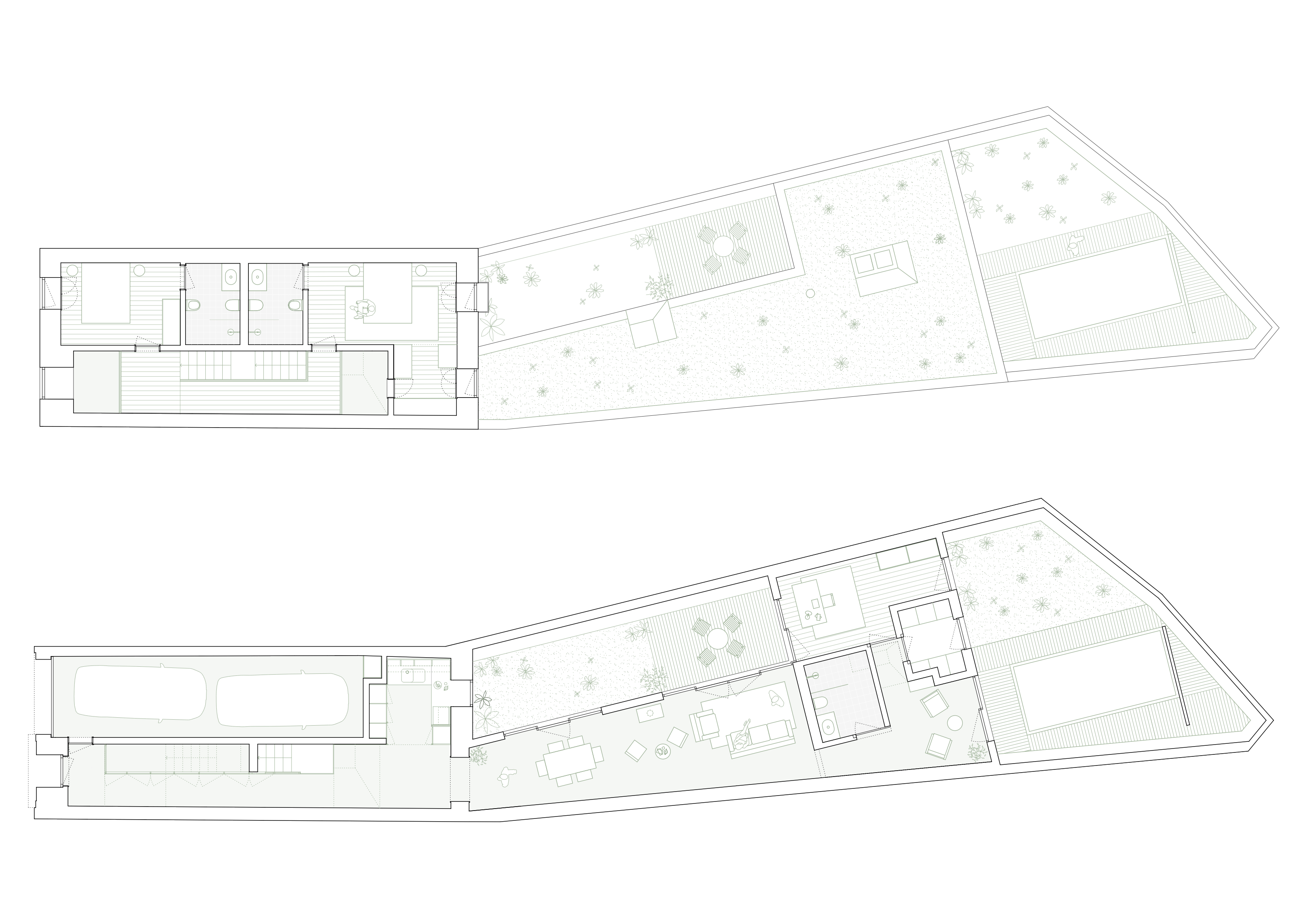 Groundfloor and first floor plans