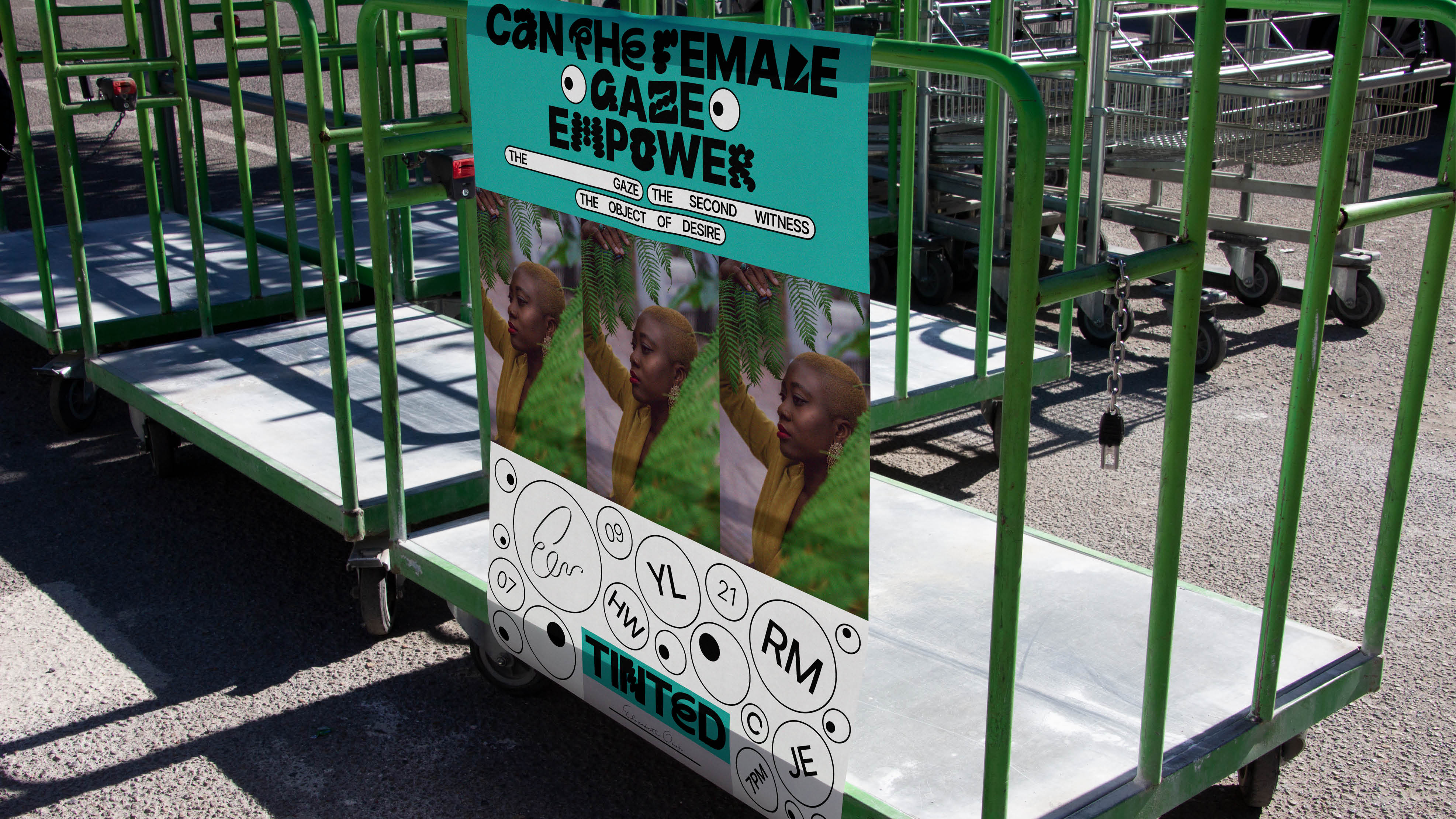 11/40: Visual identity for ‘Can the Female Gaze Empower?’, a talk hosted by Ronan Mckenzie and run by Tinted, 2021.