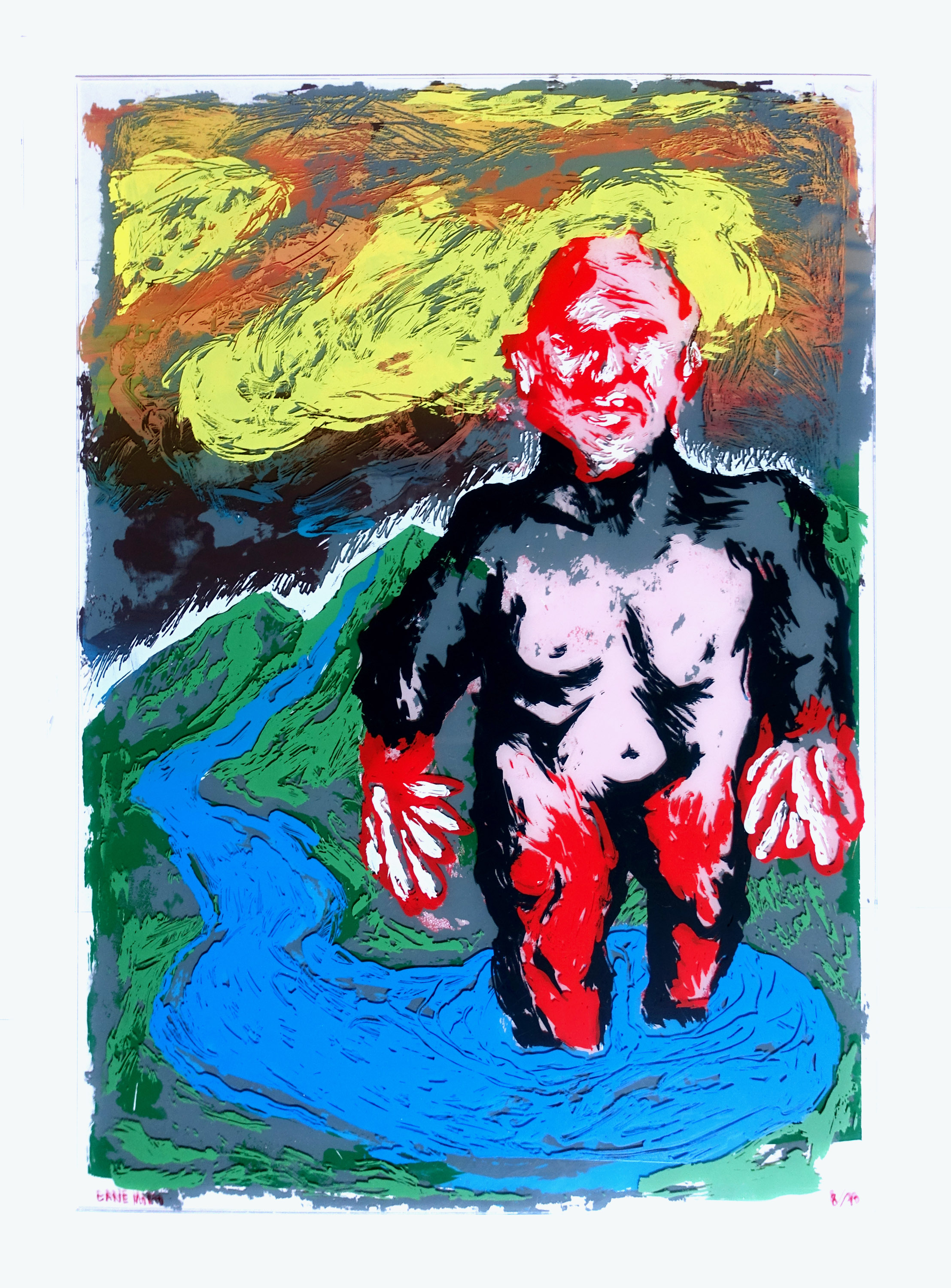 Arturo al Lagoscreen print on plexiglass, printed by 56Fili, edition of 10, 50x35cm, 2015