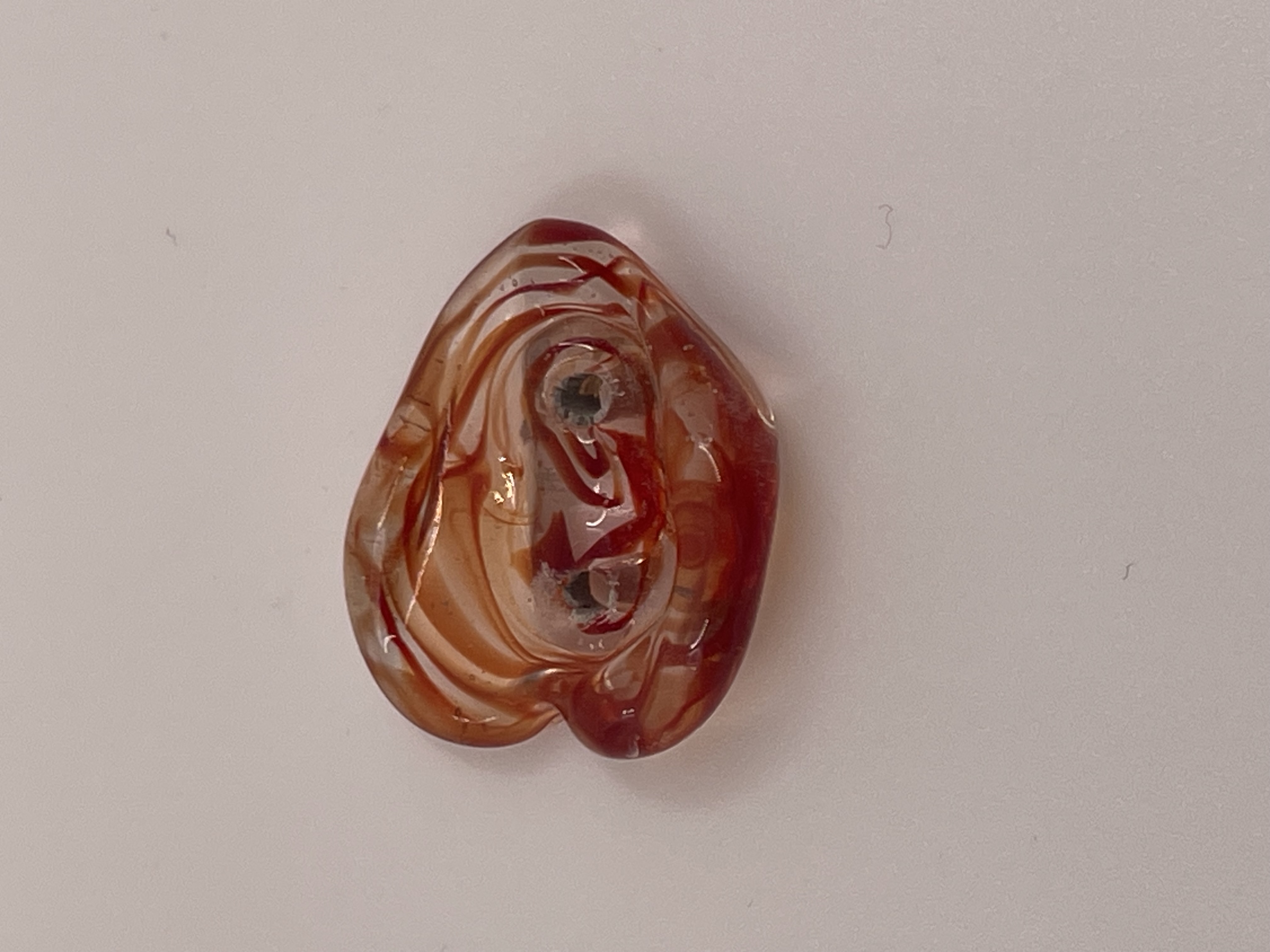 Red and Clear Button, Glass