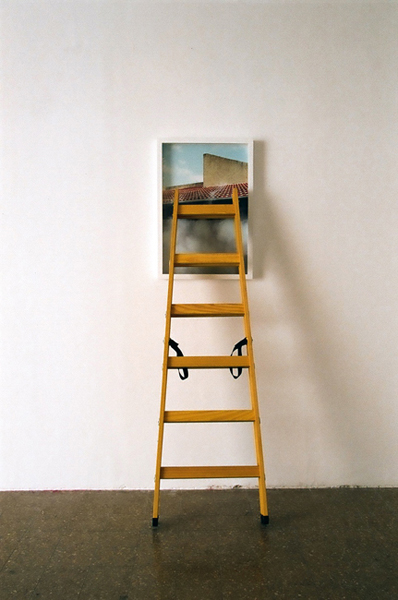 Untitled, 2009, 190 H x 50 W (cm), a ladder, broken glass frames C-print