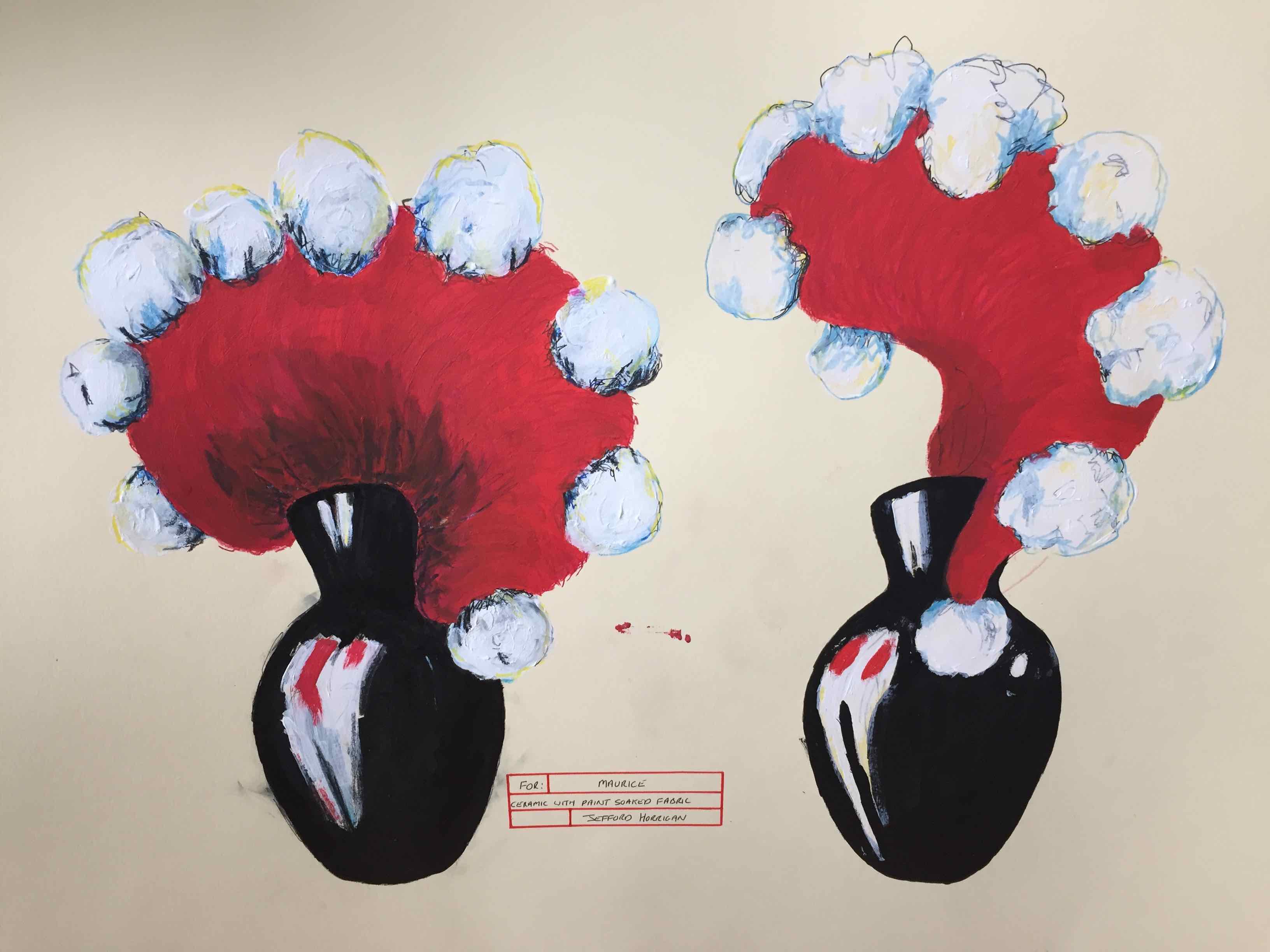 Jefford Horrigan - Maurice 2019 Ink, crayon emulsion paint on paper