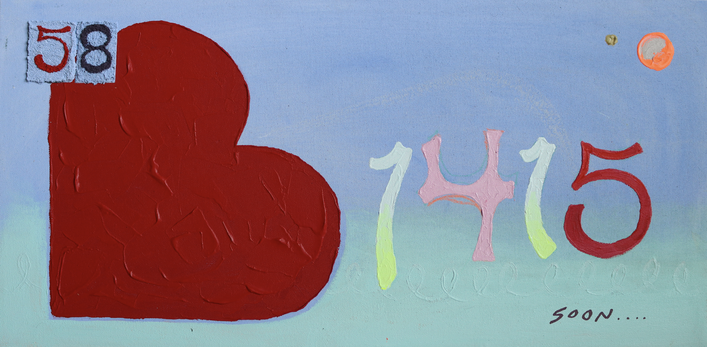 "in time, with time, i'll learn to love in the real world." acrylic, pumice gel on canvas, 24"x12", July 2023.