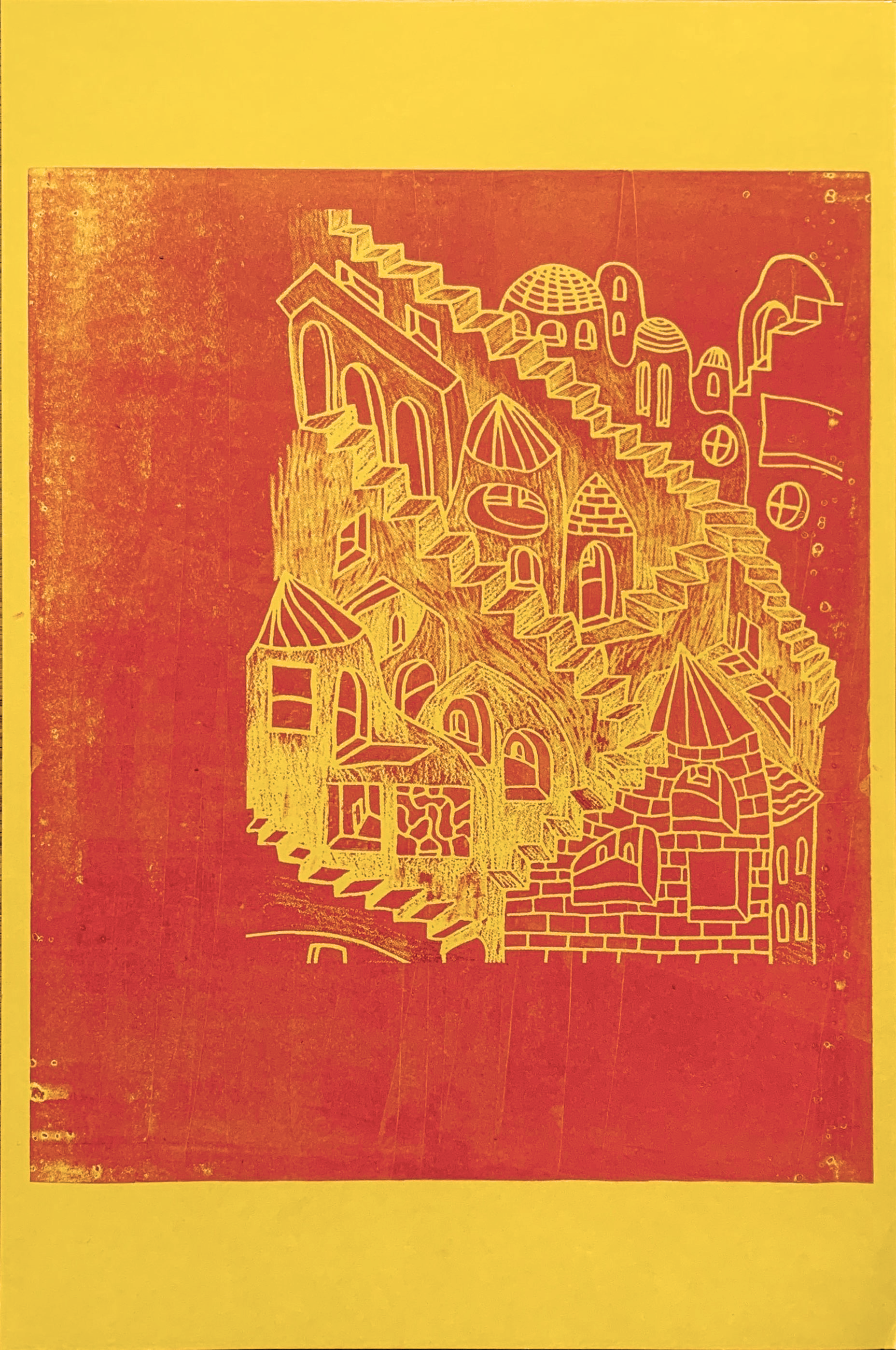 2020, laser printed linocut, 13" x 19"