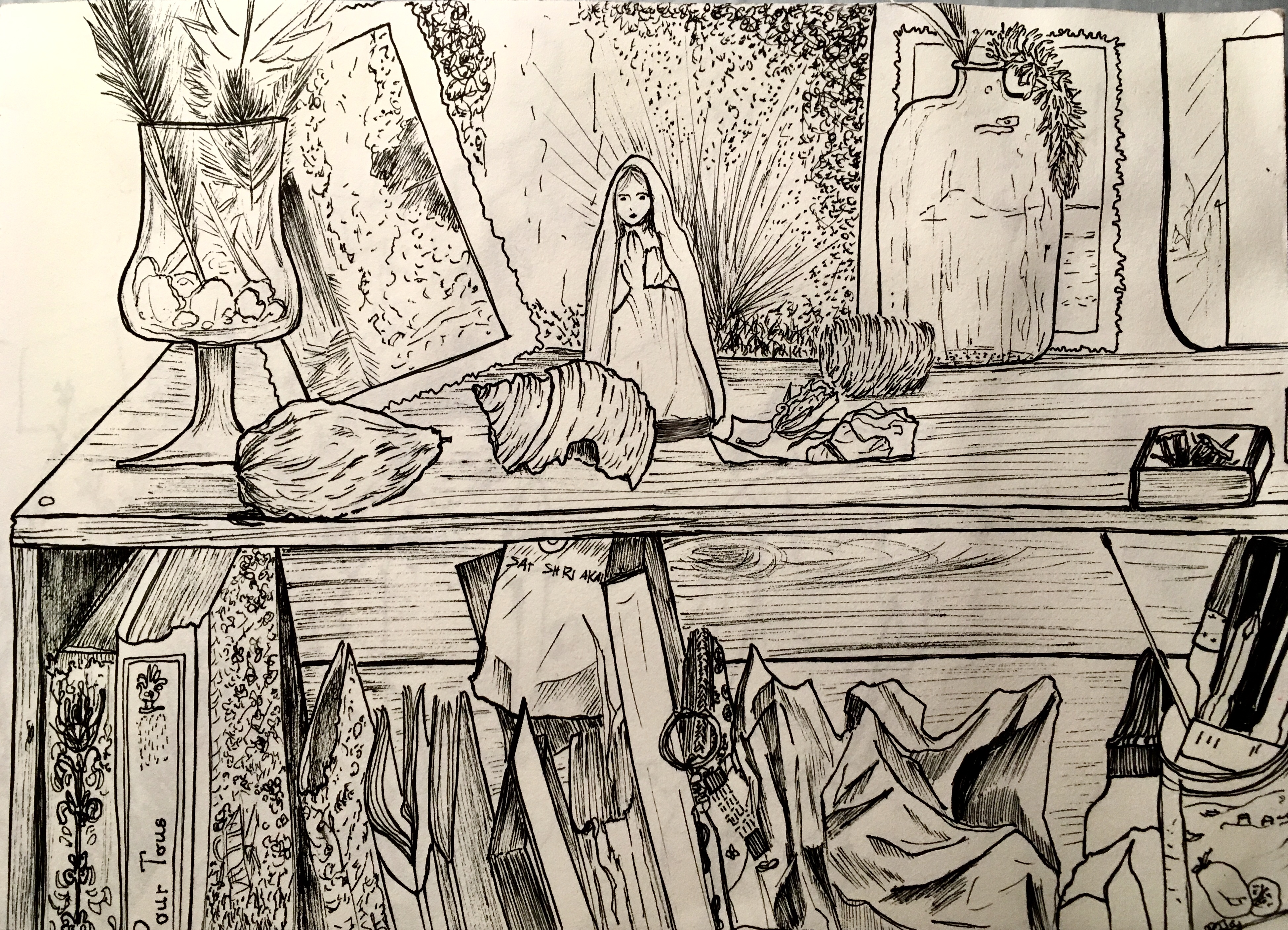 Mere Mari' - Pen on paper - 24,5x17,5 cm