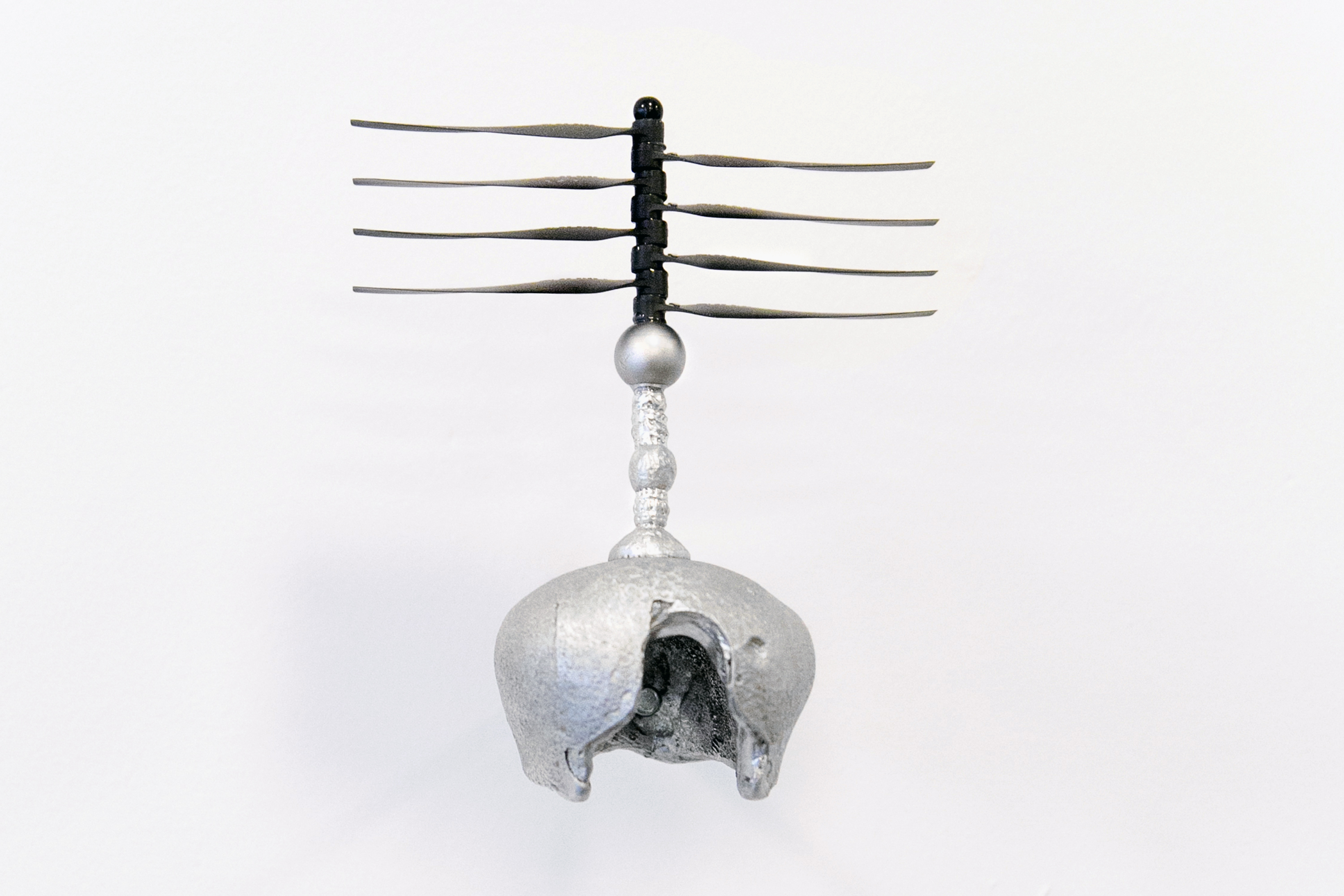 One of the sculptures from the series FYEO (For Your Eyes Only) by Lene Baadsvig Ørmen exihibited in the context of Lugemik 100 Books at Page Not Found, The Hague, December 2022. Photo: Marijn de Leeuw.