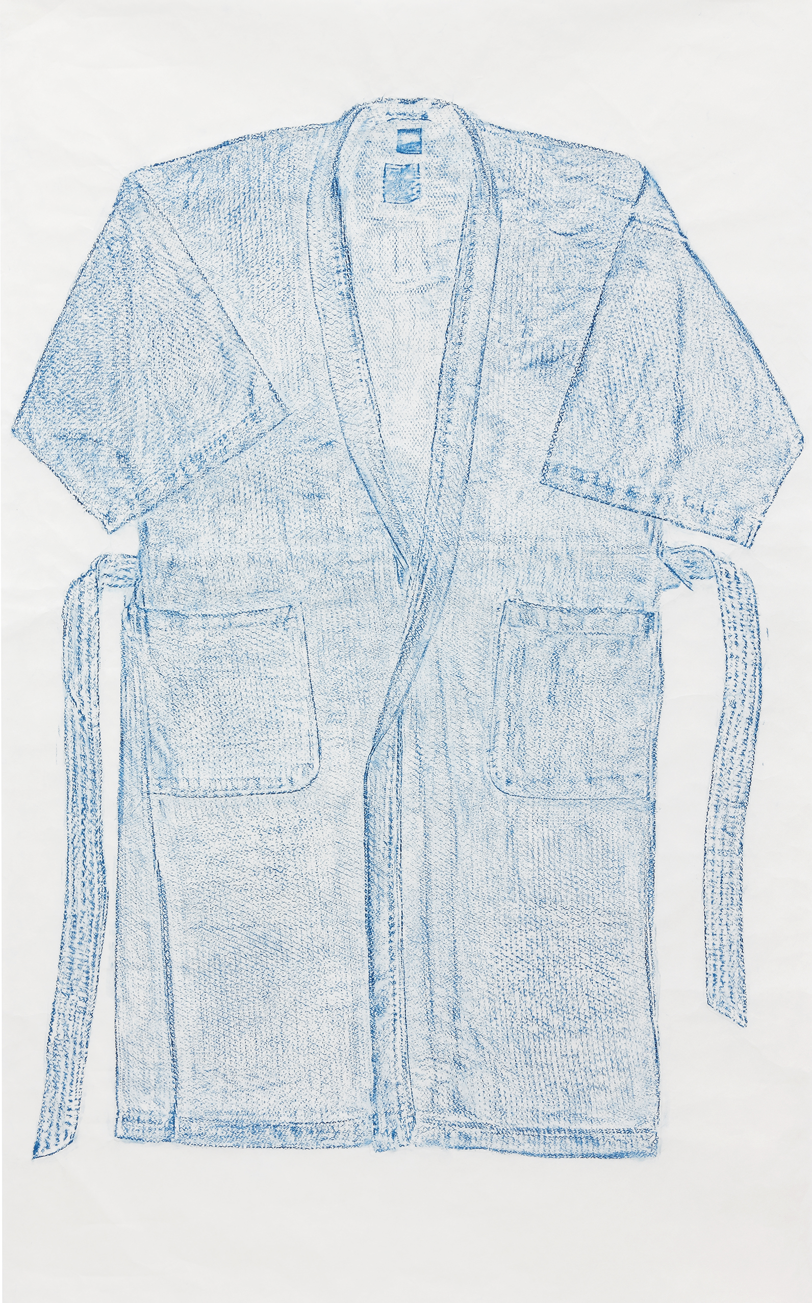 Bathrobe, 2015. Frottage, 60 1/4 x 37 inches (153 x 94 cm)