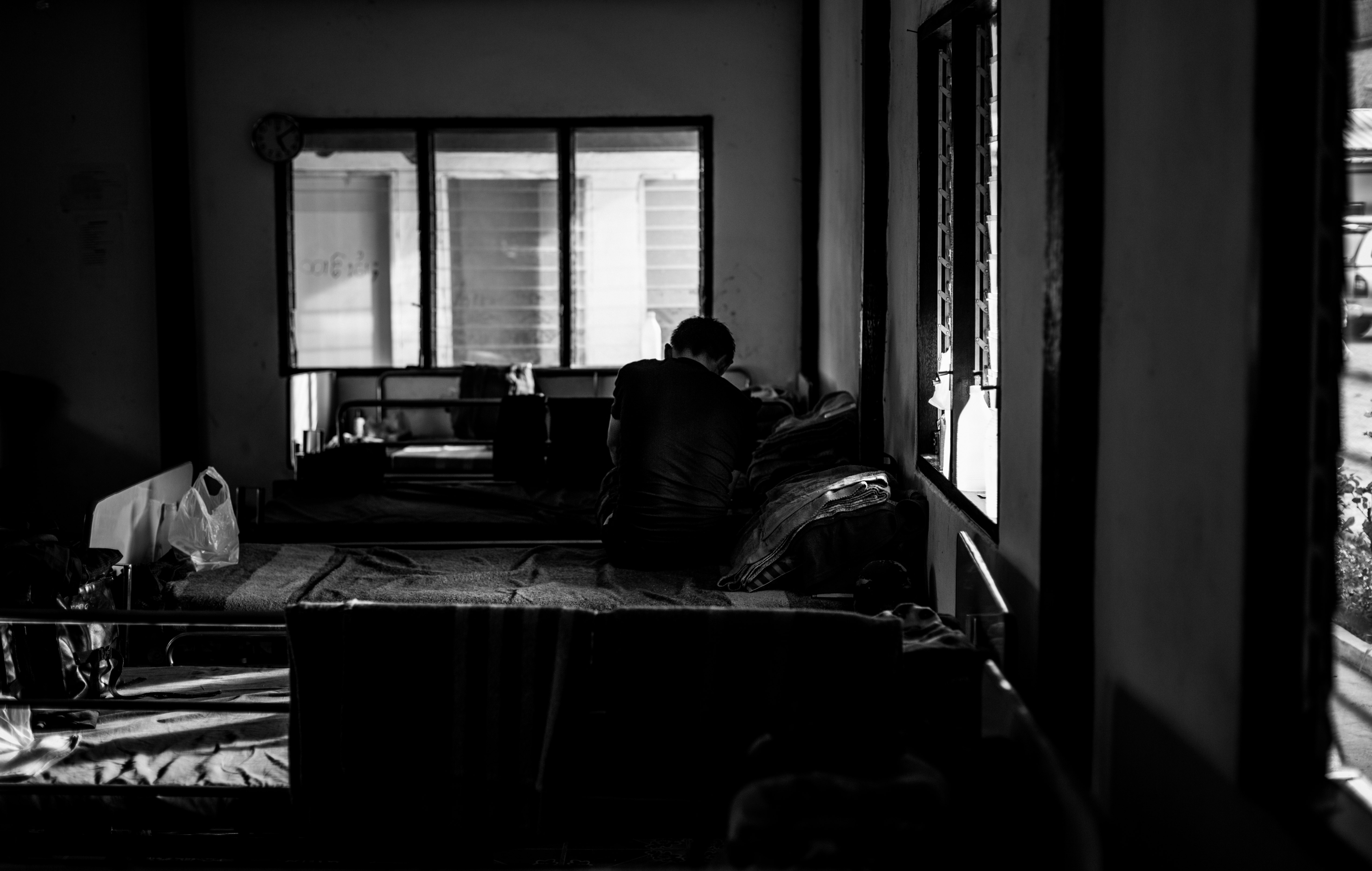 A Shan State Army - South soldier recovers from a bullet wound sustained while fighting Tatmadaw government forces in a hospital near Loi Tai Leng, Burma on February 8, 2015.