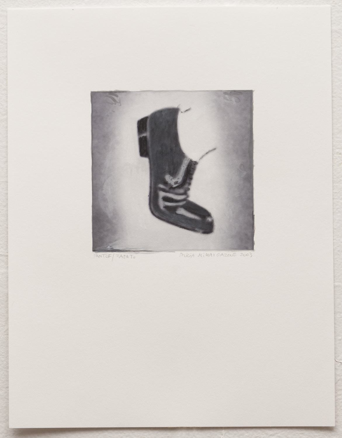 Pantof-Zapato, 2003  Watercolor and charcoal on paper, 11" x 8.5"
