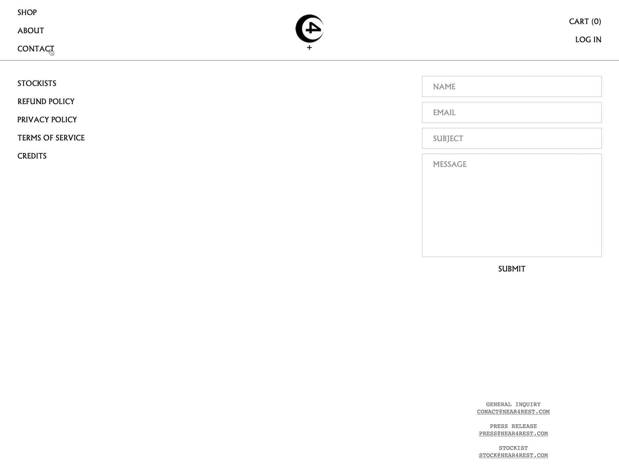 CONTACT PAGE IS SIMPLE COMBINATION OF SMALL INFORMATIVE NAVIGATION ON THE LEFT, A CONTACT FORM OF THE RIGHT