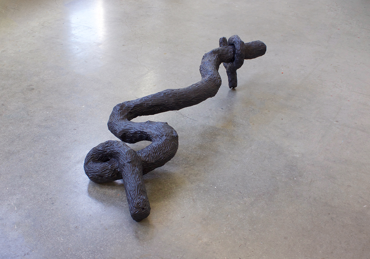 Squiggle, 2017. Plaster and acrylic latex paint. 58” x 26 1/2” x 15”
