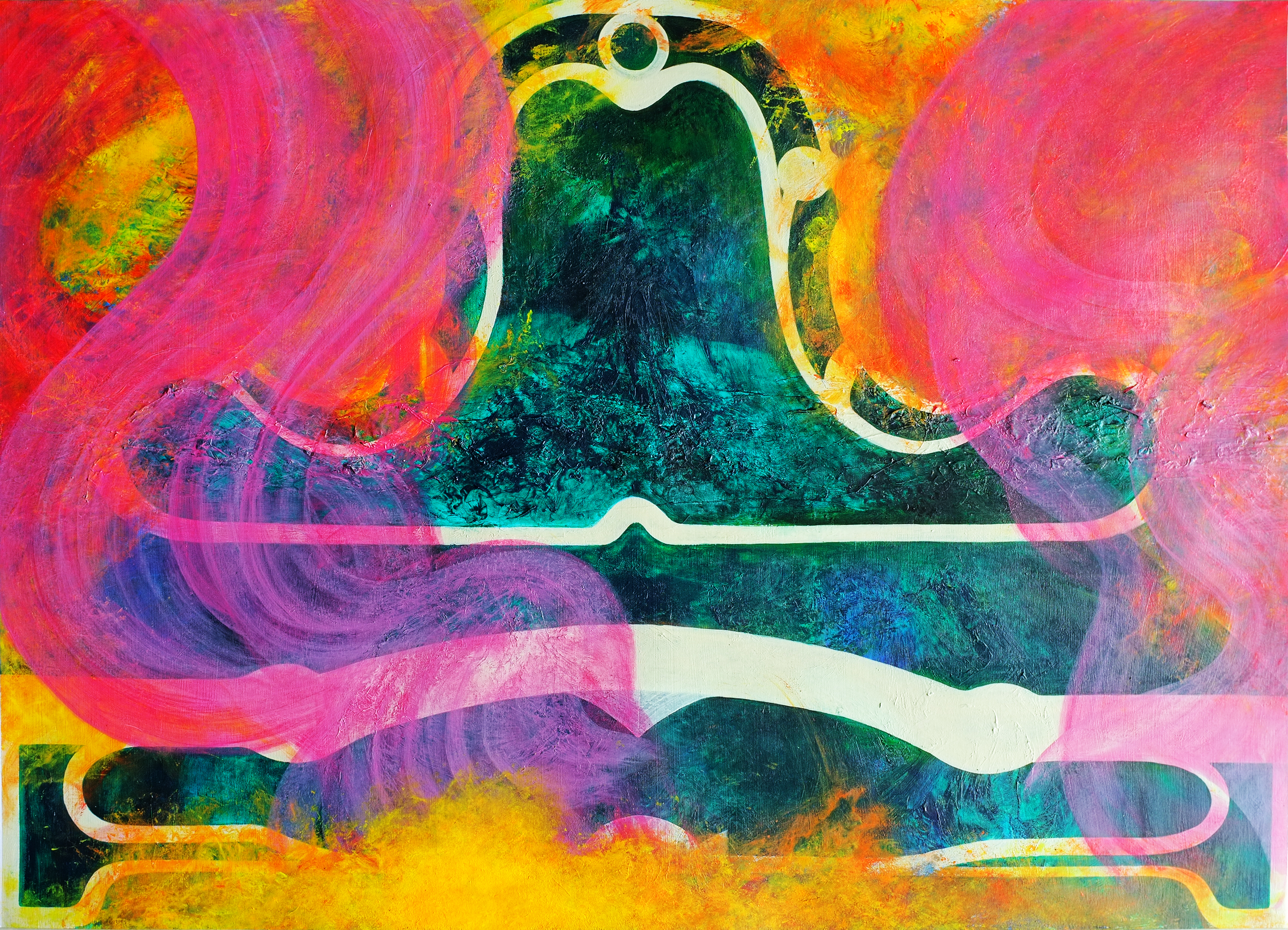 My Mountain Stays Green in Flames. Acrylic on Paper. 118*84 cm. 2015.